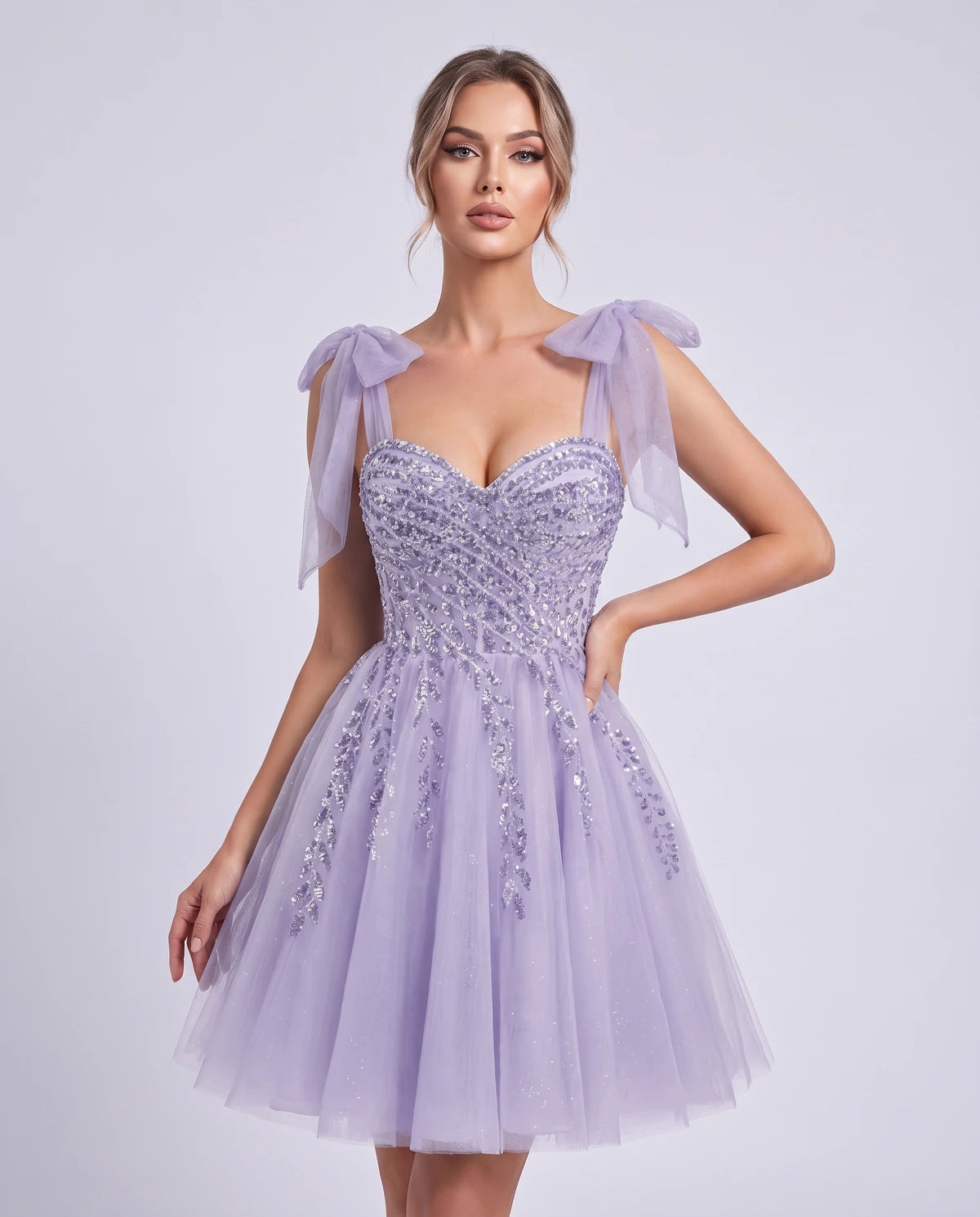Coralie Midi Dresses — Lavender
