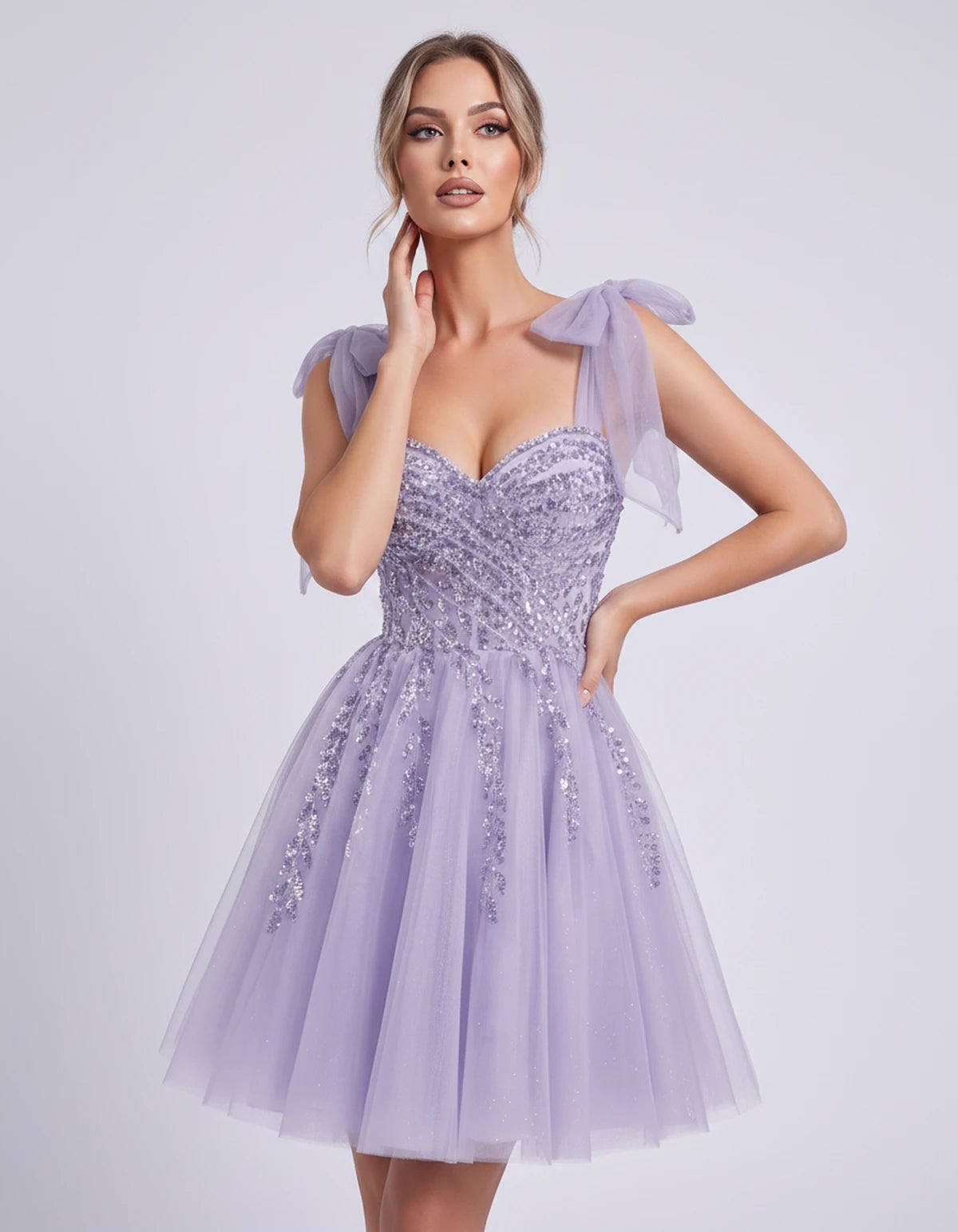 Coralie Midi Dresses — Lavender | SKU: SD-67209-lavender-2,SD-67209-lavender-4,SD-67209-lavender-6,SD-67209-lavender-8,SD-67209-lavender-10,SD-67209-lavender-12,SD-67209-lavender-14,SD-67209-lavender-14W,SD-67209-lavender-16,SD-67209-lavender-16W,SD-67209-lavender-18W,SD-67209-lavender-20W