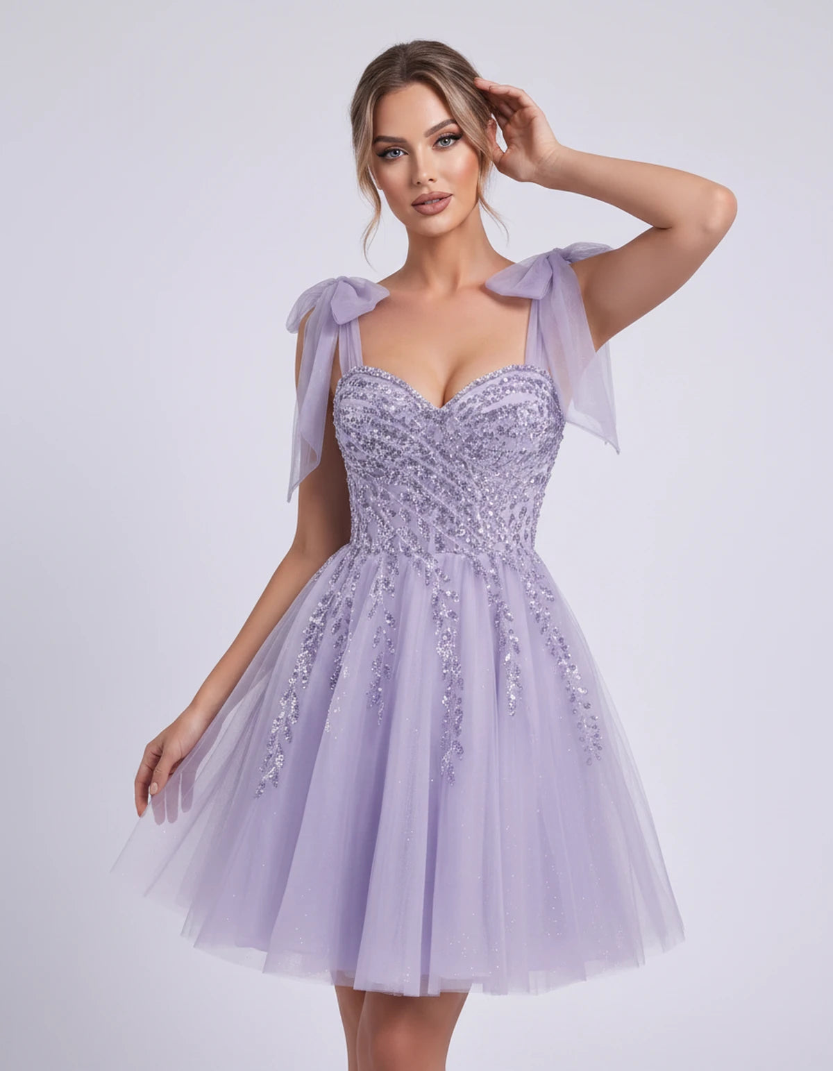 Coralie Midi Dresses — Lavender | SKU: SD-67209-lavender-2,SD-67209-lavender-4,SD-67209-lavender-6,SD-67209-lavender-8,SD-67209-lavender-10,SD-67209-lavender-12,SD-67209-lavender-14,SD-67209-lavender-14W,SD-67209-lavender-16,SD-67209-lavender-16W,SD-67209-lavender-18W,SD-67209-lavender-20W