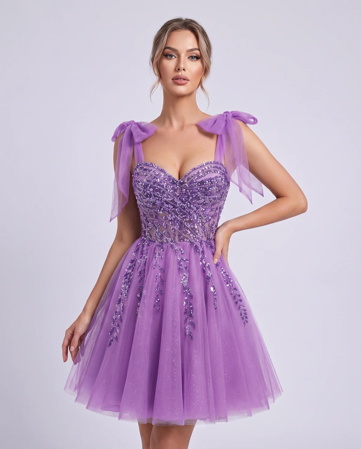 Coralie Midi Dresses — Lilac
