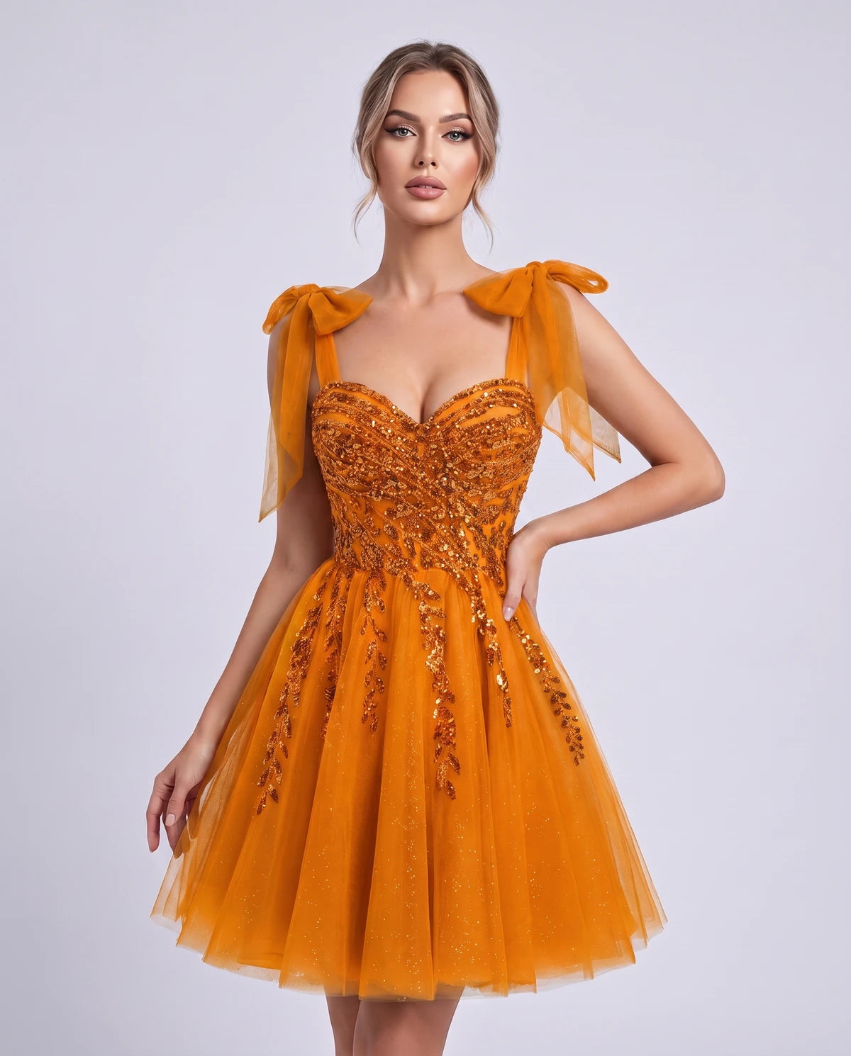 Coralie Midi Dresses — Orange