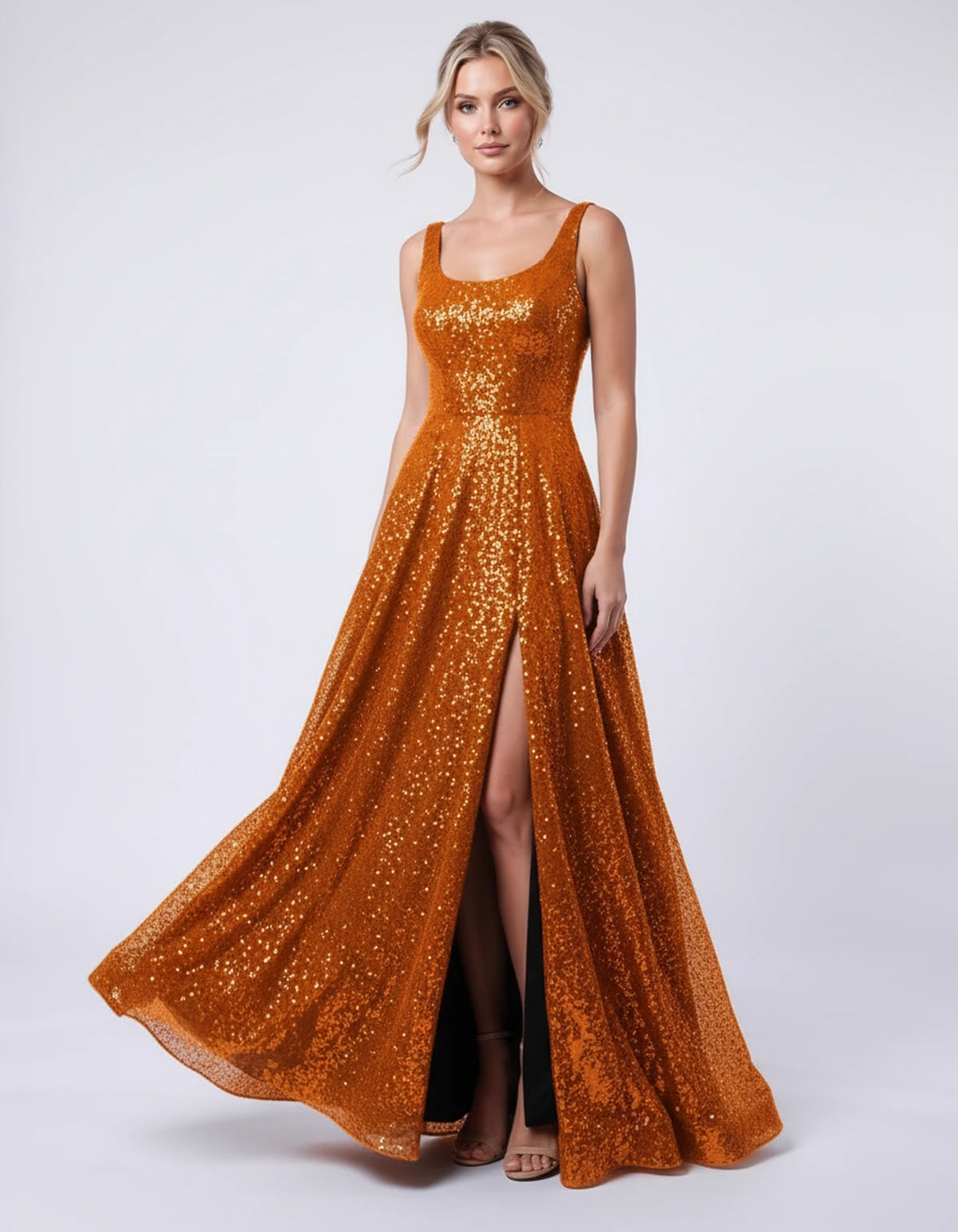 Cosima Maxi Dress — Gold Orange | SKU: SD-95907-goldorange-2,SD-95907-goldorange-4,SD-95907-goldorange-6,SD-95907-goldorange-8,SD-95907-goldorange-10,SD-95907-goldorange-12,SD-95907-goldorange-14,SD-95907-goldorange-16,SD-95907-goldorange-16W,SD-95907-goldorange-18W,SD-95907-goldorange-20W,SD-95907-goldorange-22W