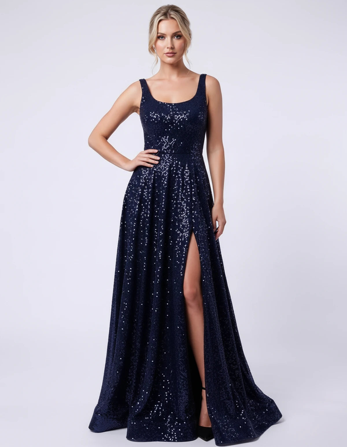 Cosima Maxi Dress — Navy | SKU: SD-95907-navy-2,SD-95907-navy-4,SD-95907-navy-6,SD-95907-navy-8,SD-95907-navy-10,SD-95907-navy-12,SD-95907-navy-14,SD-95907-navy-16,SD-95907-navy-16W,SD-95907-navy-18W,SD-95907-navy-20W,SD-95907-navy-22W