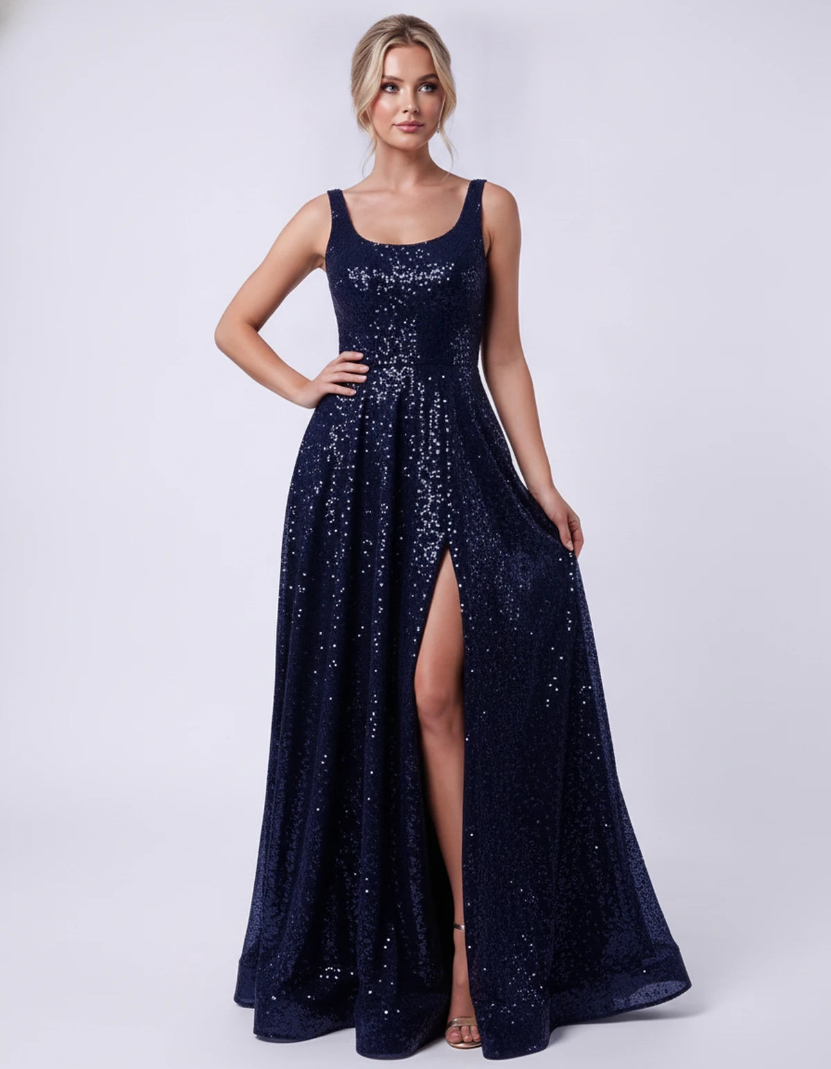 Cosima Maxi Dress — Navy | SKU: SD-95907-navy-2,SD-95907-navy-4,SD-95907-navy-6,SD-95907-navy-8,SD-95907-navy-10,SD-95907-navy-12,SD-95907-navy-14,SD-95907-navy-16,SD-95907-navy-16W,SD-95907-navy-18W,SD-95907-navy-20W,SD-95907-navy-22W