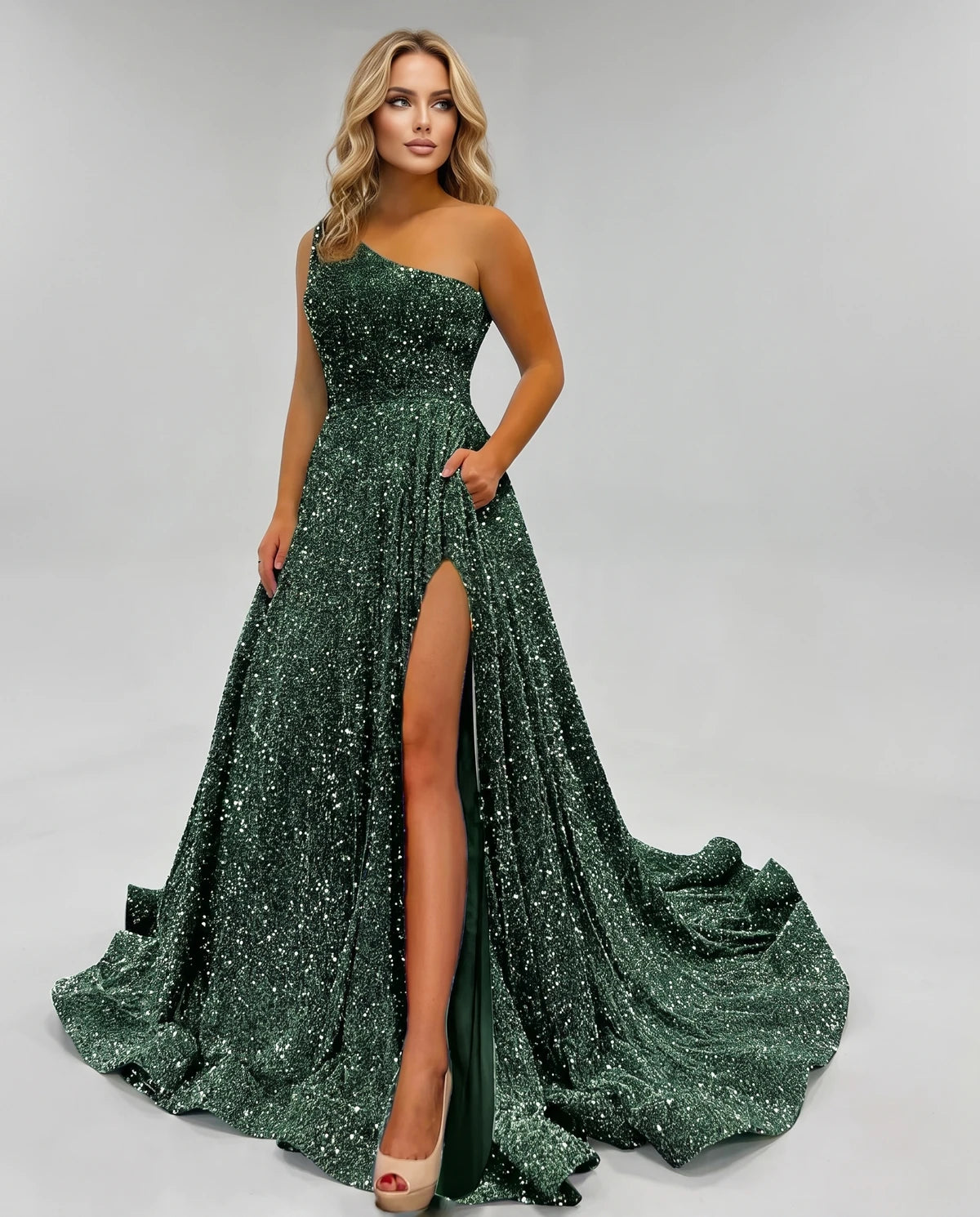 Diantha Maxi Dress — A-dark Green