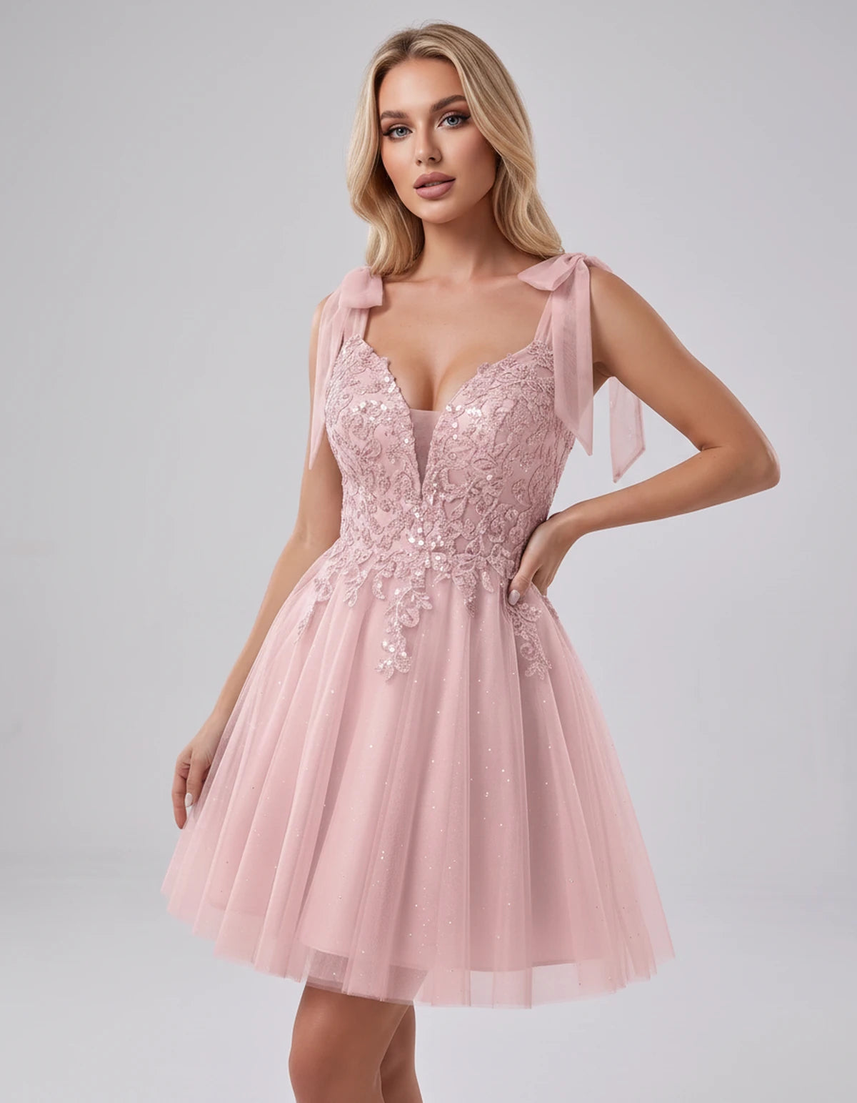 Doriane Mini Dress — Pink | SKU: SD-45004-pink-2,SD-45004-pink-4,SD-45004-pink-6,SD-45004-pink-8,SD-45004-pink-10,SD-45004-pink-12,SD-45004-pink-14,SD-45004-pink-14W,SD-45004-pink-16,SD-45004-pink-16W,SD-45004-pink-18W,SD-45004-pink-20W