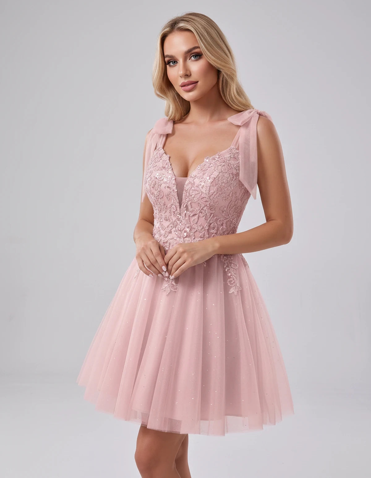 Doriane Mini Dress — Pink | SKU: SD-45004-pink-2,SD-45004-pink-4,SD-45004-pink-6,SD-45004-pink-8,SD-45004-pink-10,SD-45004-pink-12,SD-45004-pink-14,SD-45004-pink-14W,SD-45004-pink-16,SD-45004-pink-16W,SD-45004-pink-18W,SD-45004-pink-20W
