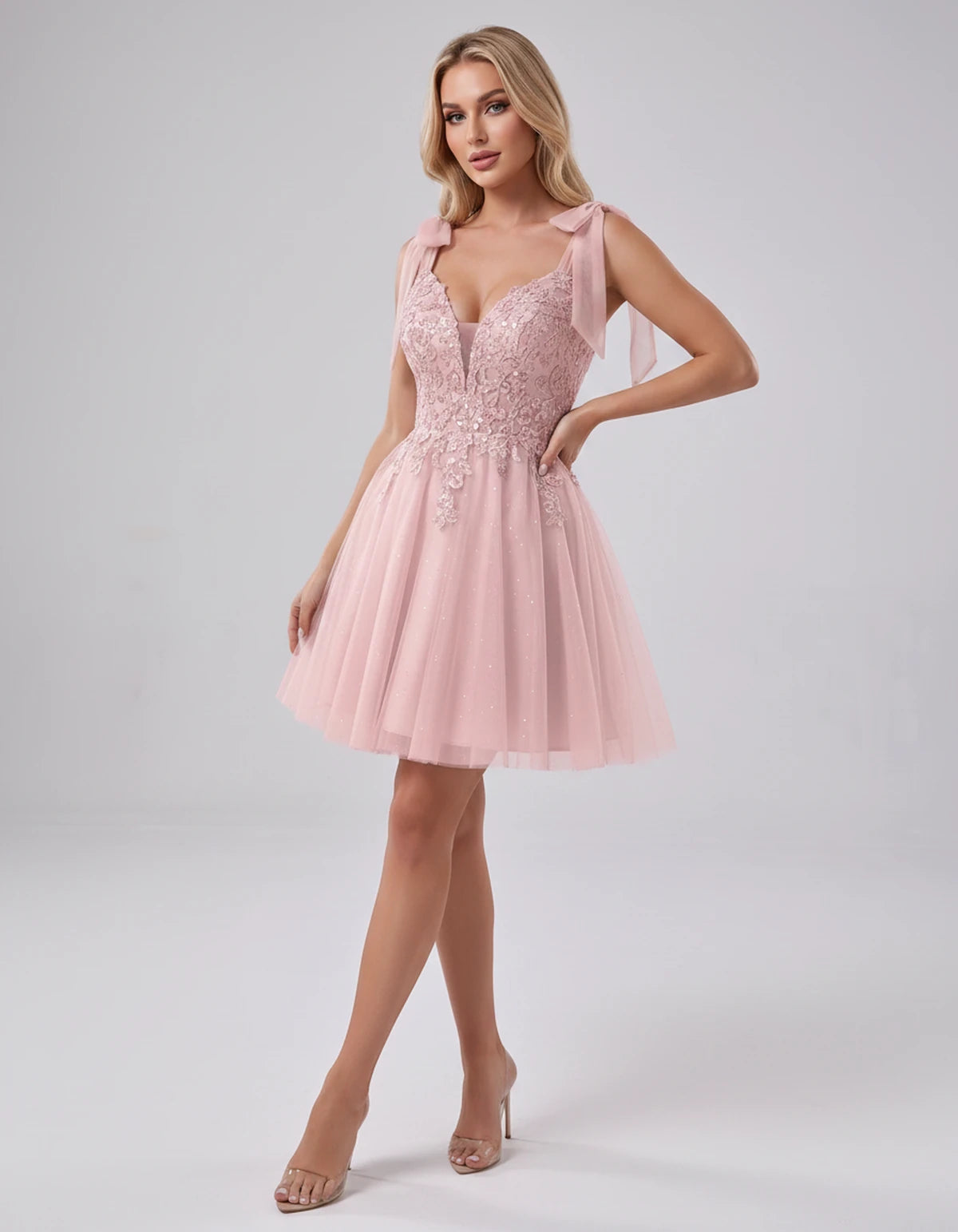 Doriane Mini Dress — Pink | SKU: SD-45004-pink-2,SD-45004-pink-4,SD-45004-pink-6,SD-45004-pink-8,SD-45004-pink-10,SD-45004-pink-12,SD-45004-pink-14,SD-45004-pink-14W,SD-45004-pink-16,SD-45004-pink-16W,SD-45004-pink-18W,SD-45004-pink-20W