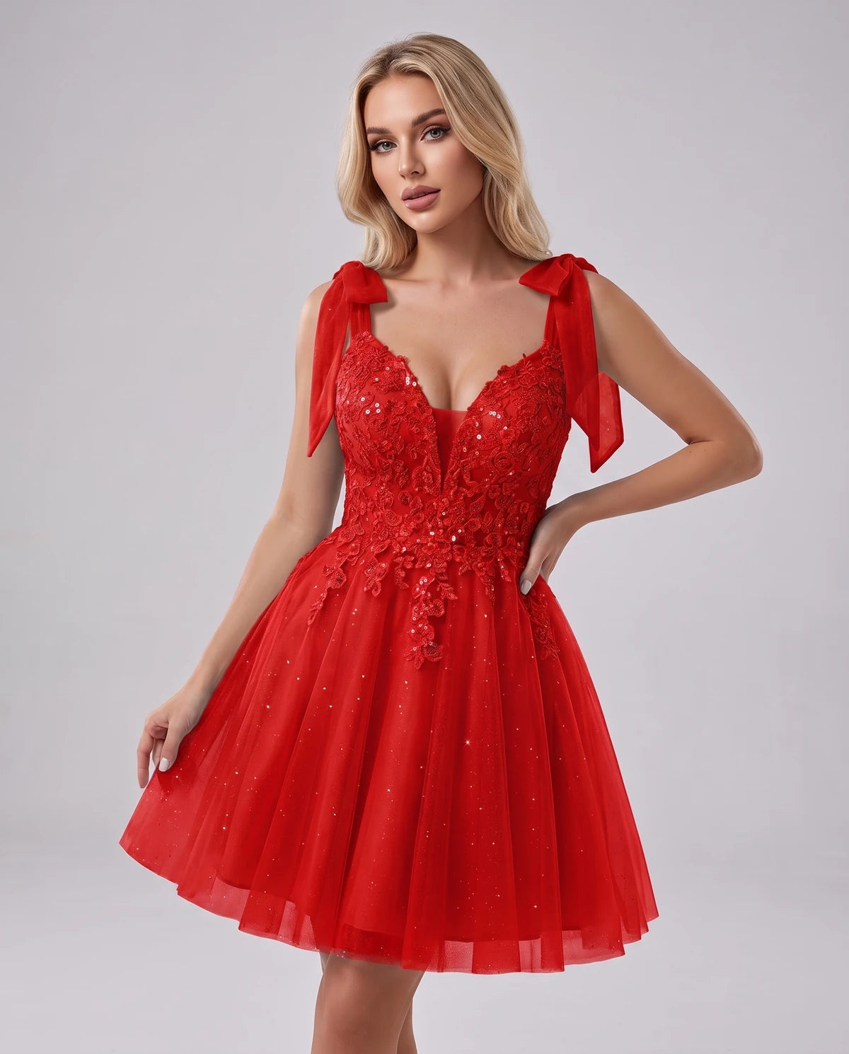 Doriane Mini Dress — Red