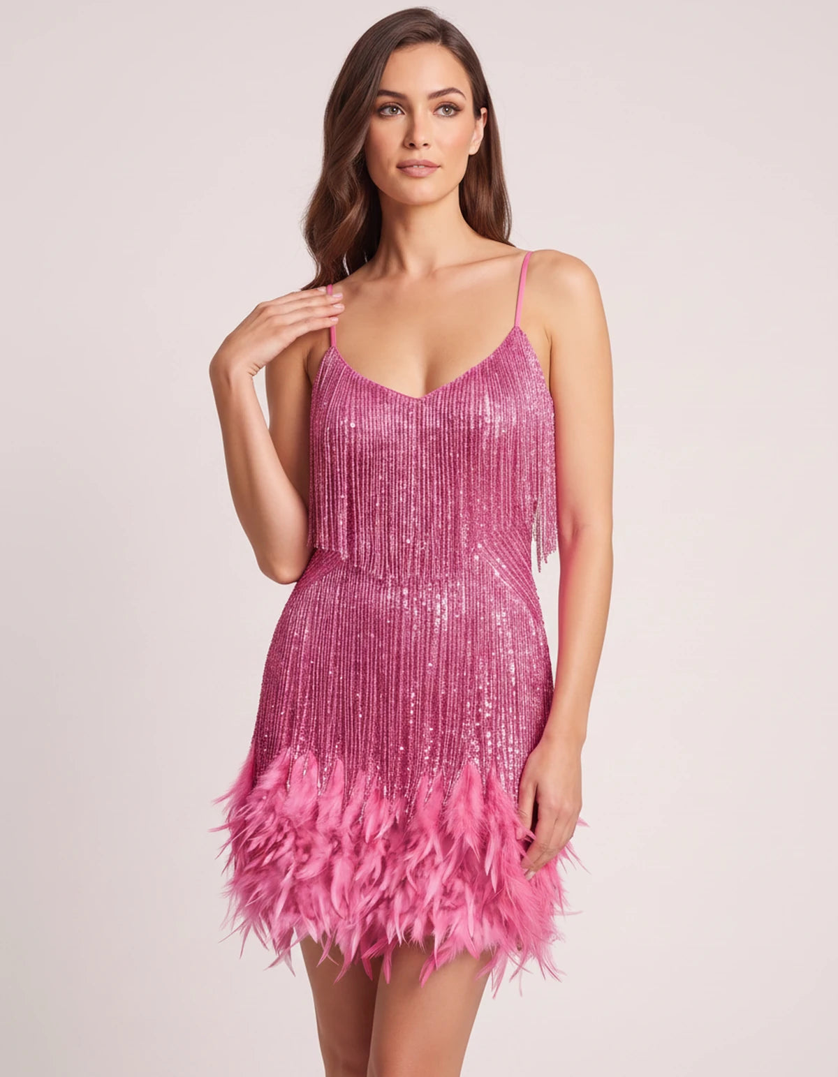 Dulcinea Mini Dress — Pink | SKU: SD-95187-pink-XS,SD-95187-pink-S,SD-95187-pink-M,SD-95187-pink-L,SD-95187-pink-XL