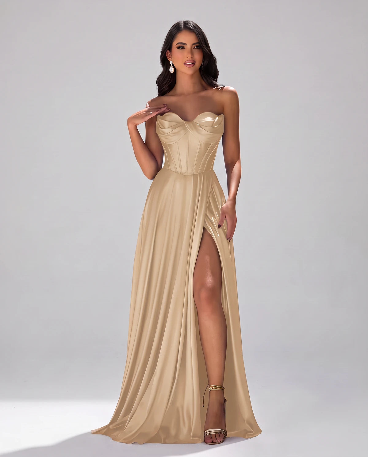 Elaria Maxi Dress — Champagne / 14