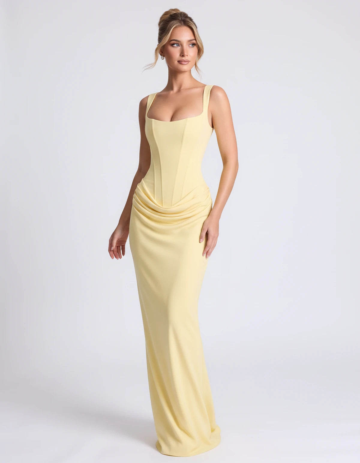 Elettra Maxi Dress — Light Yellow / M / United States | SKU: SD-53414-lightyellowmunitedstates-XS,SD-53414-lightyellowmunitedstates-S,SD-53414-lightyellowmunitedstates-M,SD-53414-lightyellowmunitedstates-L