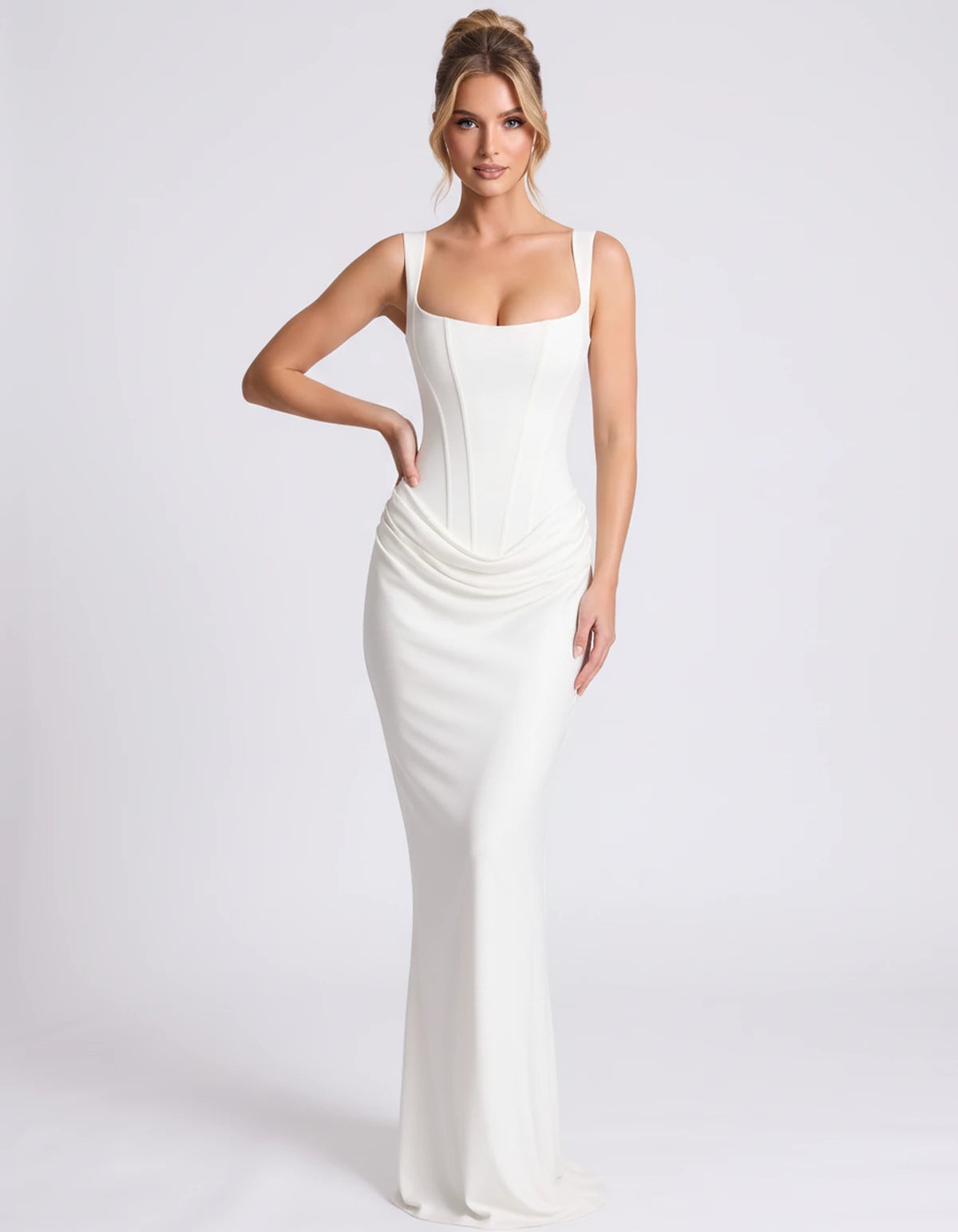 Elettra Maxi Dress — WHITE / S / United States | SKU: SD-53414-whitesunitedstates-XS,SD-53414-whitesunitedstates-S,SD-53414-whitesunitedstates-M,SD-53414-whitesunitedstates-L