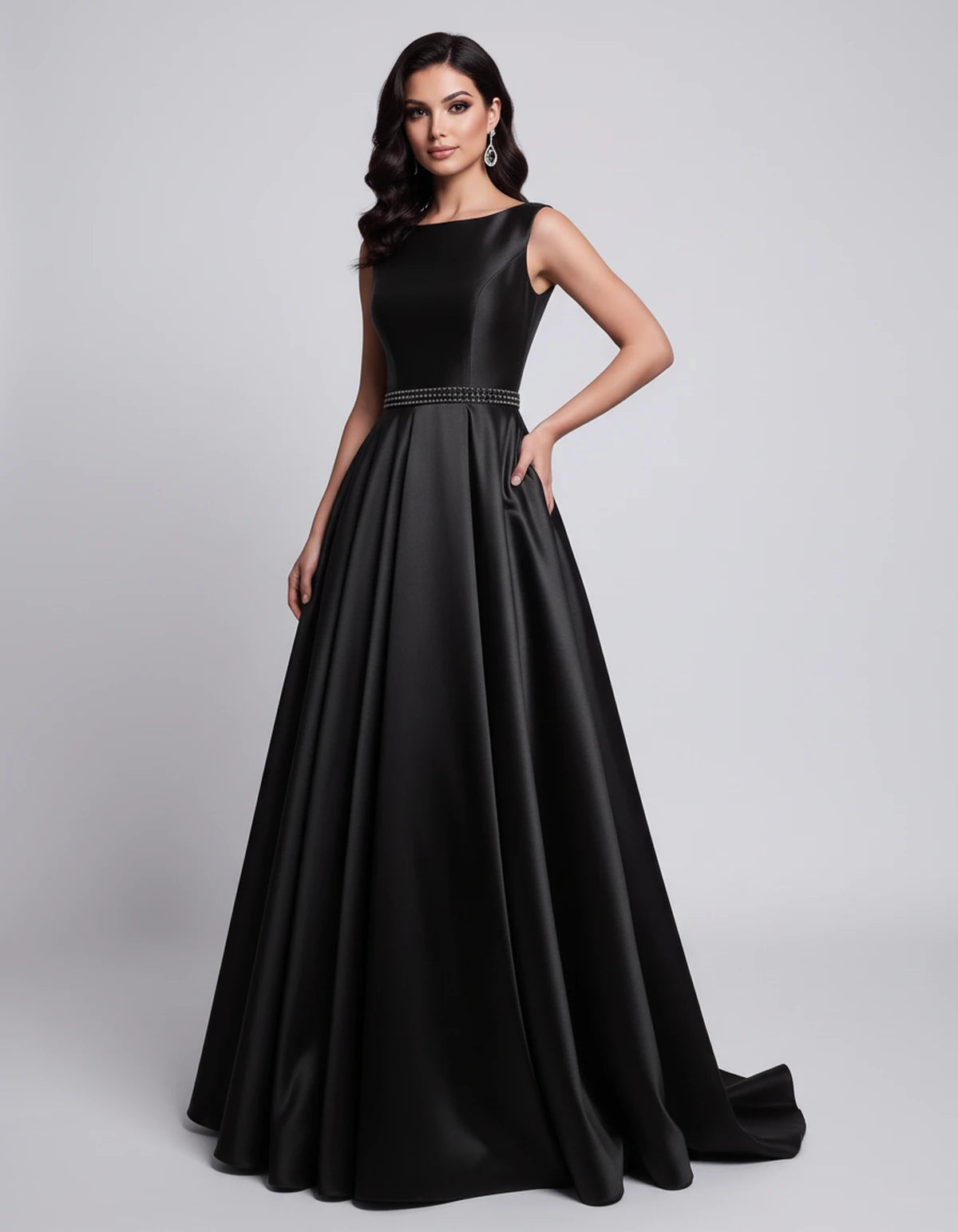 Elvira Maxi Dress — Black | SKU: SD-97659-black-2,SD-97659-black-4,SD-97659-black-6,SD-97659-black-8,SD-97659-black-10,SD-97659-black-12,SD-97659-black-14,SD-97659-black-16,SD-97659-black-16W,SD-97659-black-18W,SD-97659-black-20W,SD-97659-black-22W