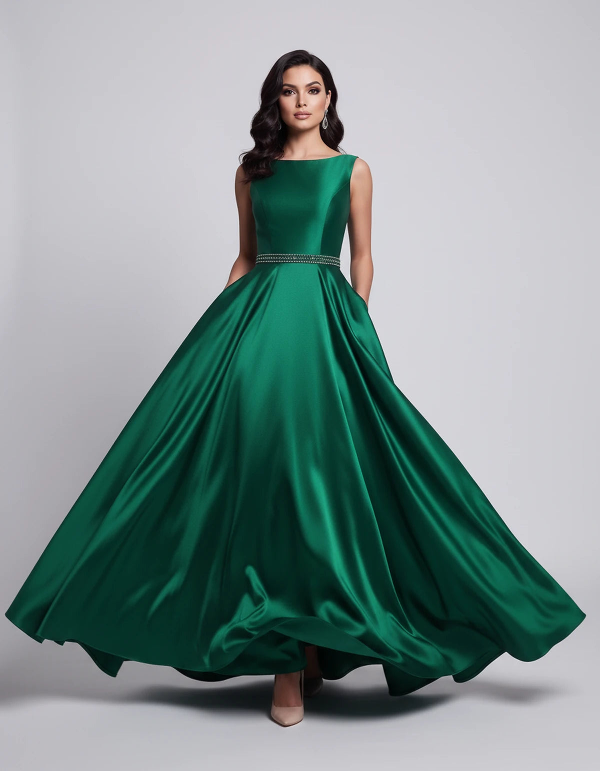 Elvira Maxi Dress — Green | SKU: SD-97659-green-2,SD-97659-green-4,SD-97659-green-6,SD-97659-green-8,SD-97659-green-10,SD-97659-green-12,SD-97659-green-14,SD-97659-green-16,SD-97659-green-16W,SD-97659-green-18W,SD-97659-green-20W,SD-97659-green-22W
