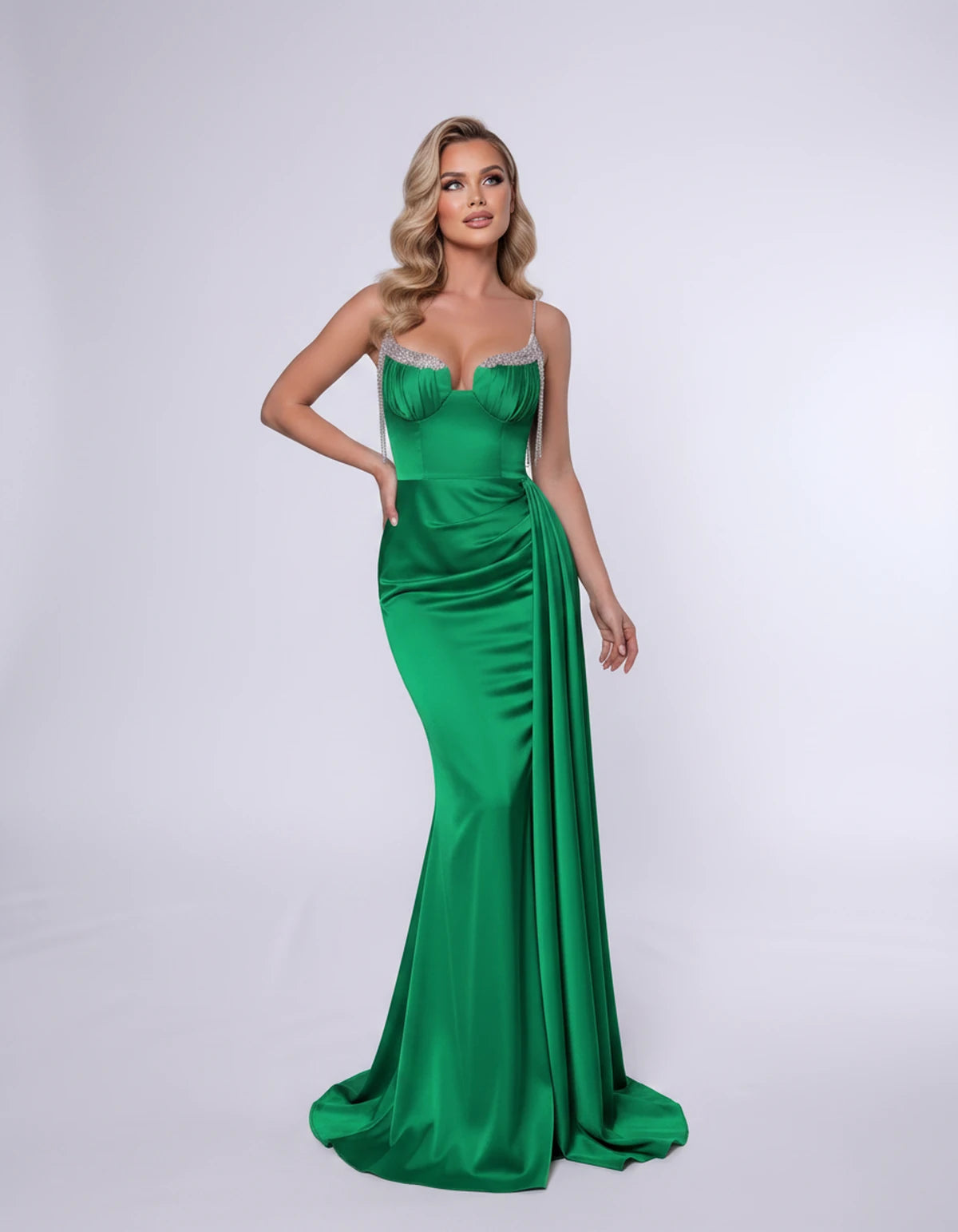 Emberly Maxi Dress — Green | SKU: SD-70498-green-2,SD-70498-green-4,SD-70498-green-6,SD-70498-green-8,SD-70498-green-10,SD-70498-green-12,SD-70498-green-14,SD-70498-green-14W,SD-70498-green-16,SD-70498-green-16W,SD-70498-green-18W,SD-70498-green-20W