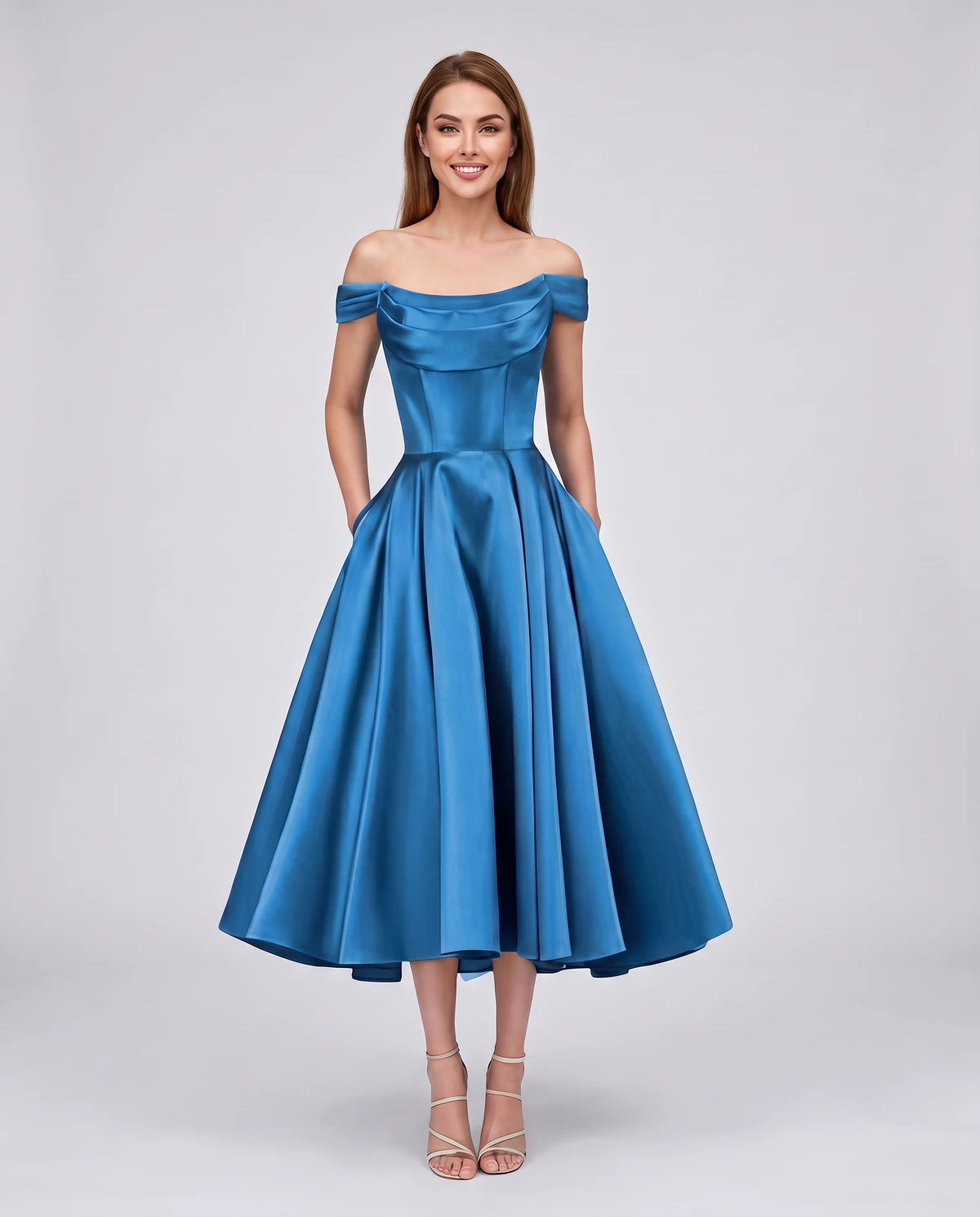 Emiliane Midi Dresses — Blue