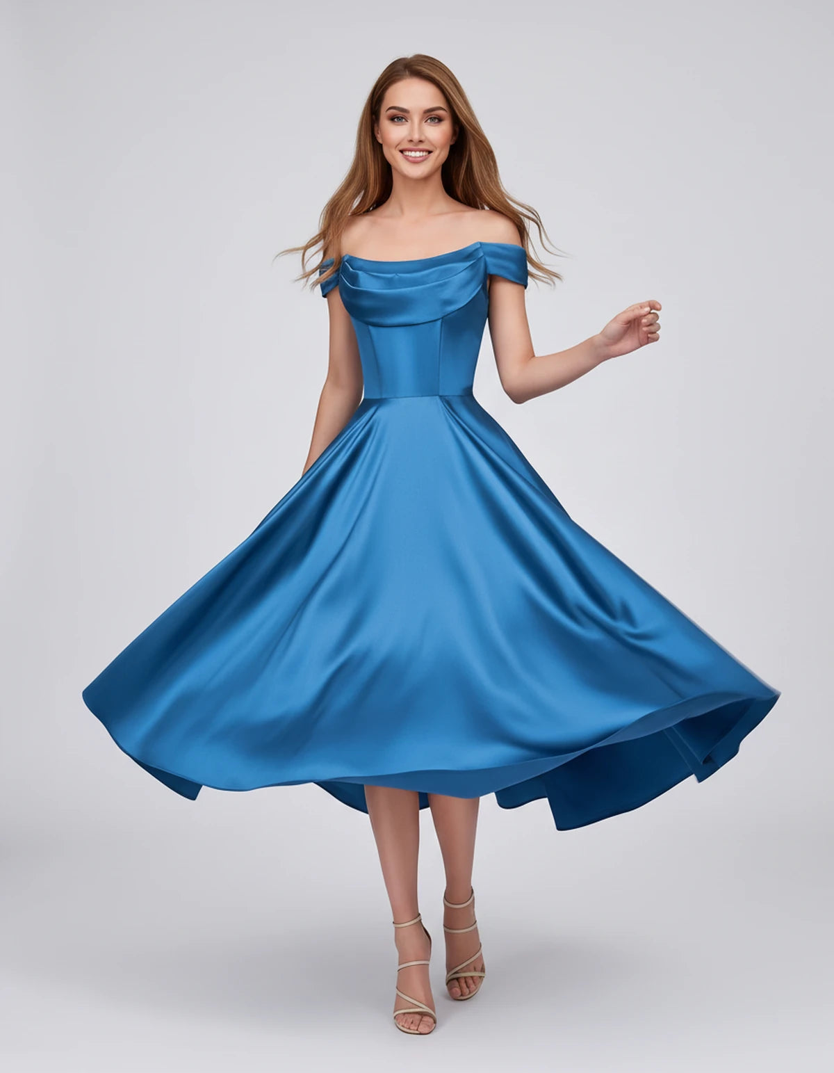 Emiliane Midi Dresses — Blue | SKU: SD-02830-blue-2,SD-02830-blue-4,SD-02830-blue-6,SD-02830-blue-8,SD-02830-blue-10,SD-02830-blue-12,SD-02830-blue-14,SD-02830-blue-16,SD-02830-blue-16W,SD-02830-blue-18W,SD-02830-blue-20W,SD-02830-blue-22W