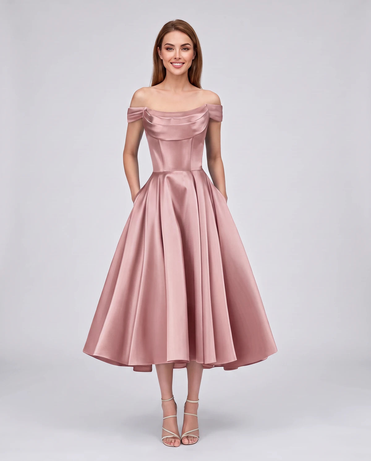 Emiliane Midi Dresses — Pink