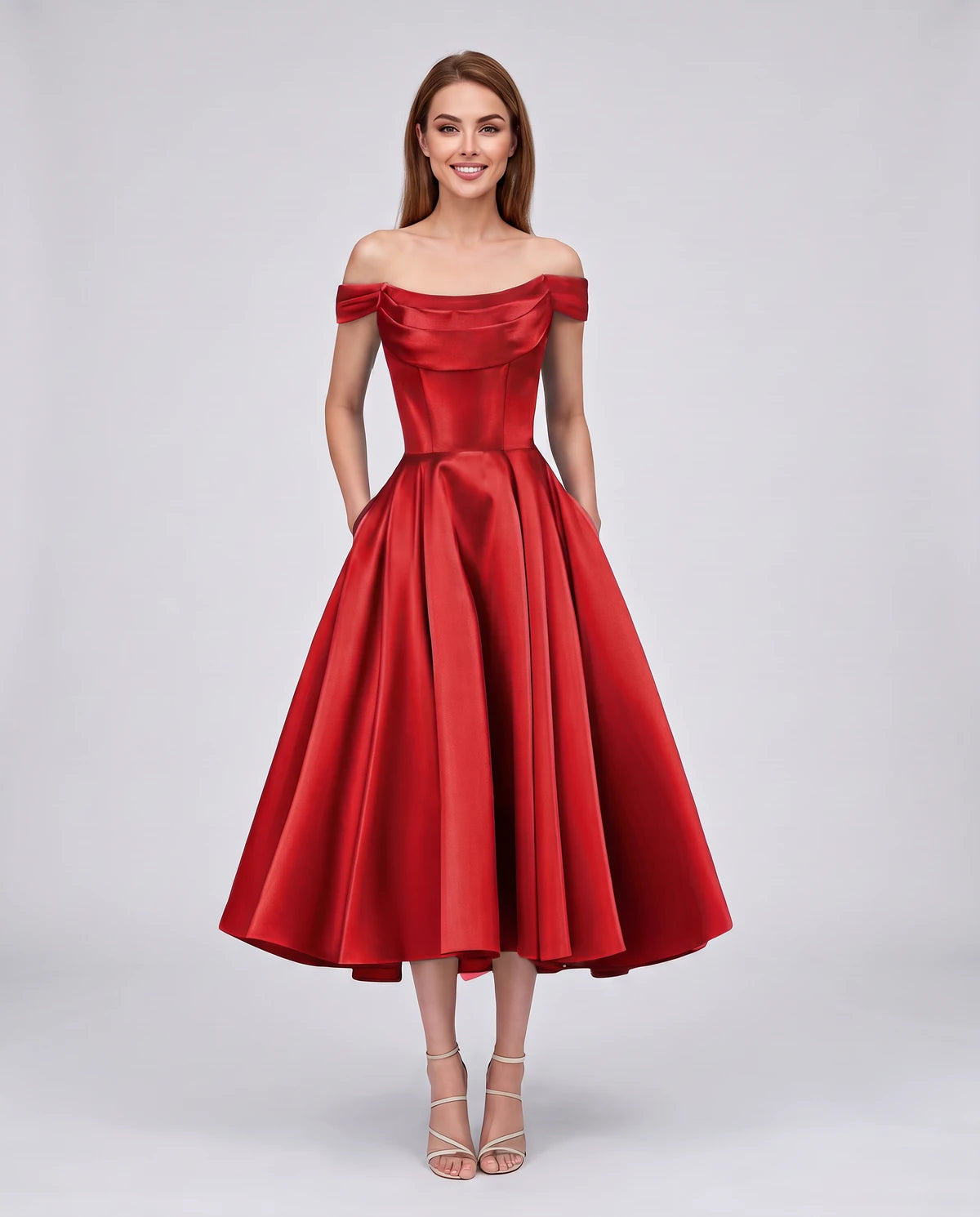 Emiliane Midi Dresses — Red