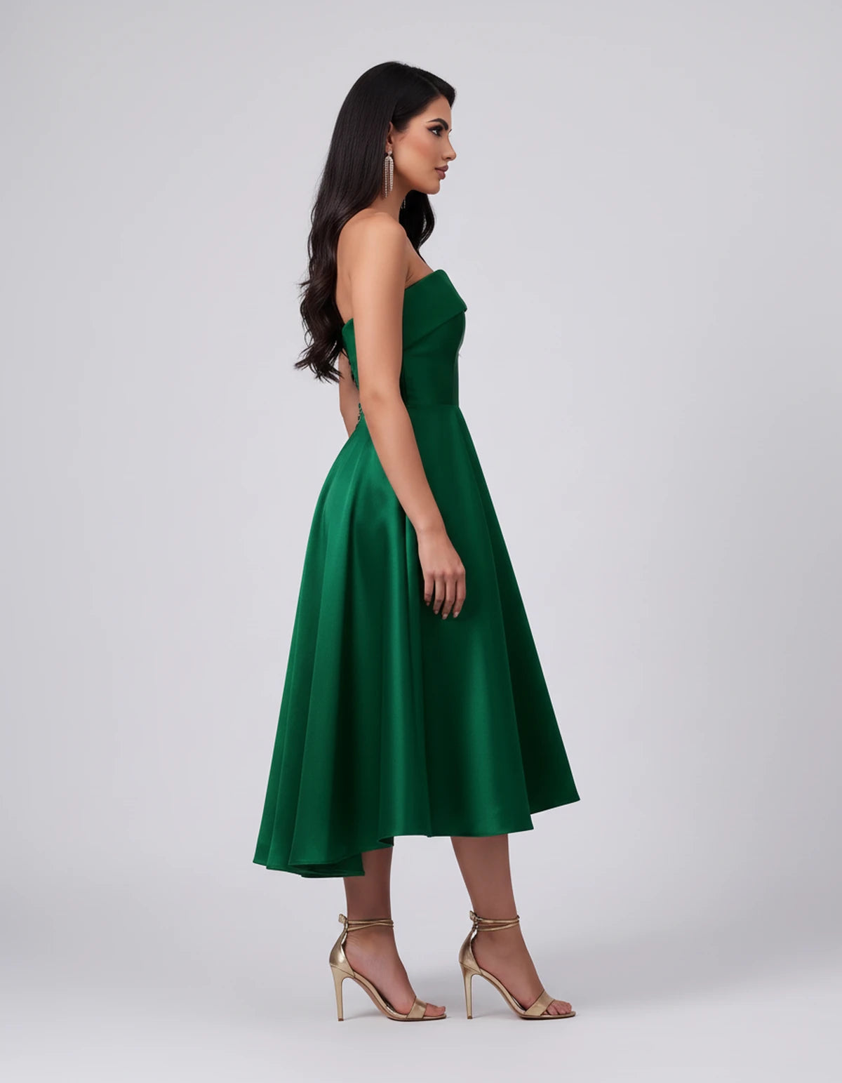 Esmeralde Midi Dresses — Green | SKU: SD-95025-green-2,SD-95025-green-4,SD-95025-green-6,SD-95025-green-8,SD-95025-green-10,SD-95025-green-12,SD-95025-green-14,SD-95025-green-16,SD-95025-green-16W,SD-95025-green-18W,SD-95025-green-20W,SD-95025-green-22W