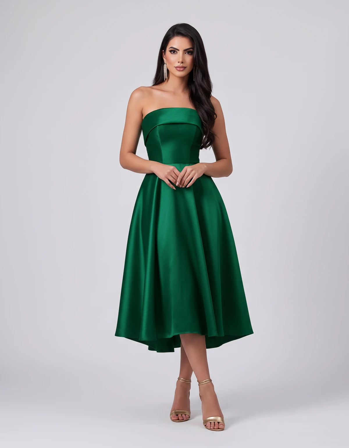 Esmeralde Midi Dresses — Green | SKU: SD-95025-green-2,SD-95025-green-4,SD-95025-green-6,SD-95025-green-8,SD-95025-green-10,SD-95025-green-12,SD-95025-green-14,SD-95025-green-16,SD-95025-green-16W,SD-95025-green-18W,SD-95025-green-20W,SD-95025-green-22W