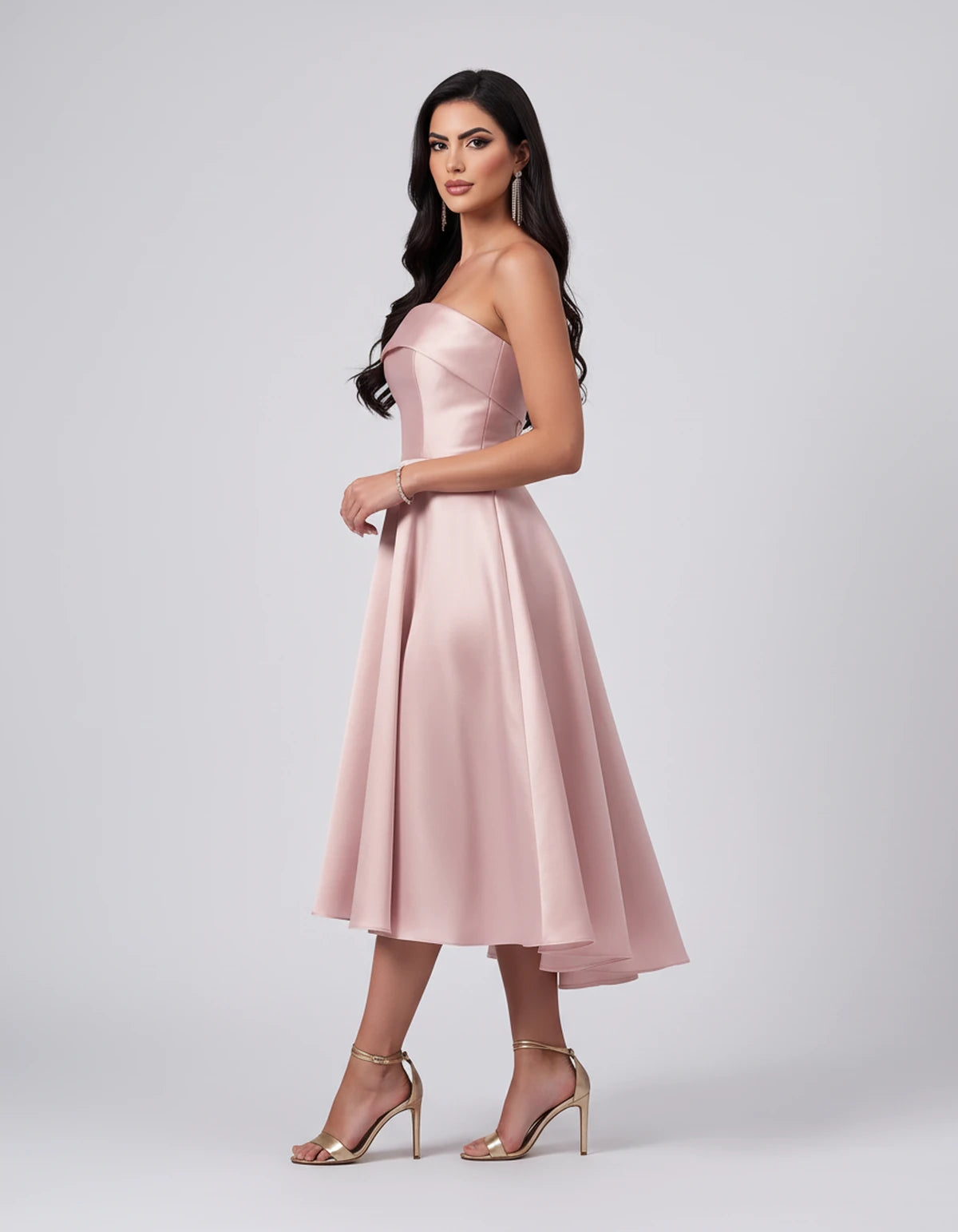 Esmeralde Midi Dresses — Pink | SKU: SD-95025-pink-2,SD-95025-pink-4,SD-95025-pink-6,SD-95025-pink-8,SD-95025-pink-10,SD-95025-pink-12,SD-95025-pink-14,SD-95025-pink-16,SD-95025-pink-16W,SD-95025-pink-18W,SD-95025-pink-20W,SD-95025-pink-22W
