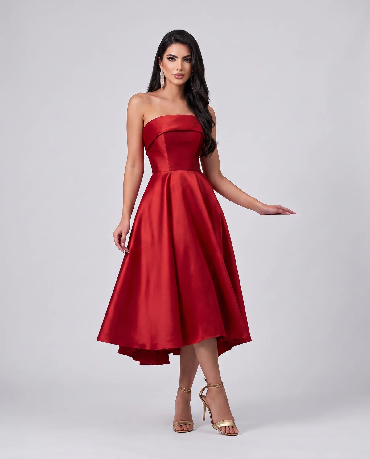 Esmeralde Midi Dresses — Red
