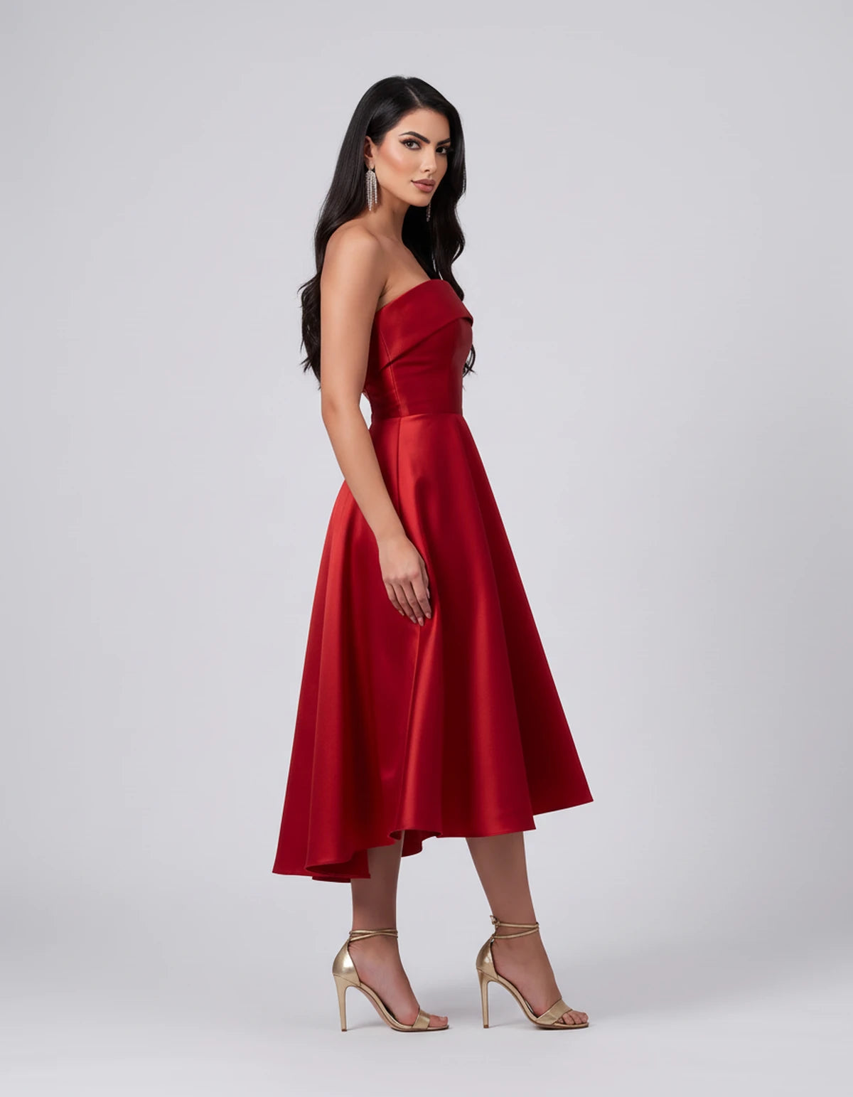 Esmeralde Midi Dresses — Red | SKU: SD-95025-red-2,SD-95025-red-4,SD-95025-red-6,SD-95025-red-8,SD-95025-red-10,SD-95025-red-12,SD-95025-red-14,SD-95025-red-16,SD-95025-red-16W,SD-95025-red-18W,SD-95025-red-20W,SD-95025-red-22W