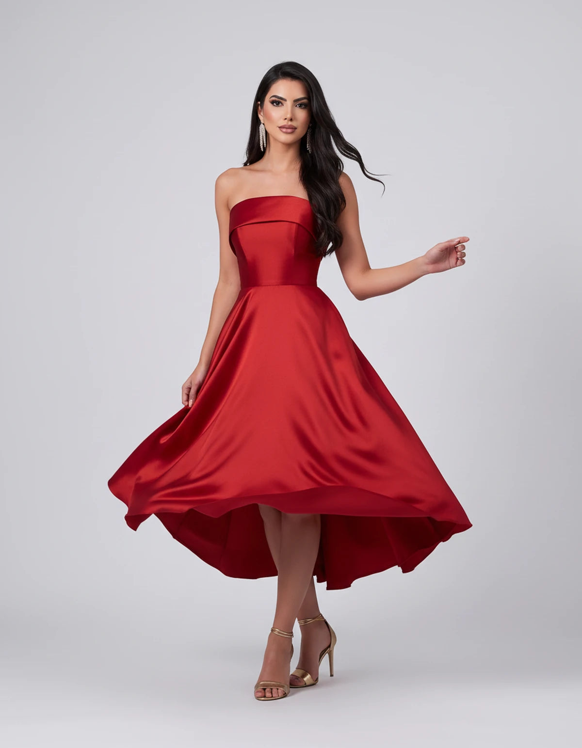 Esmeralde Midi Dresses — Red | SKU: SD-95025-red-2,SD-95025-red-4,SD-95025-red-6,SD-95025-red-8,SD-95025-red-10,SD-95025-red-12,SD-95025-red-14,SD-95025-red-16,SD-95025-red-16W,SD-95025-red-18W,SD-95025-red-20W,SD-95025-red-22W