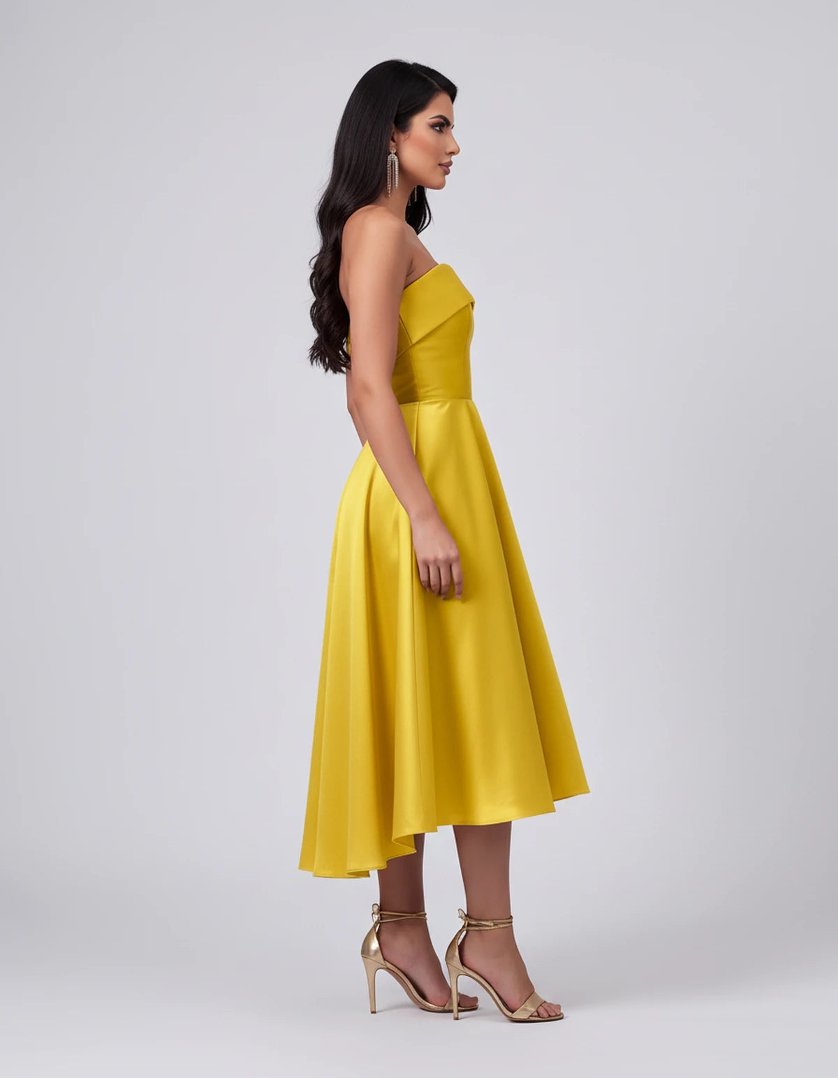 Esmeralde Midi Dresses — Yellow | SKU: SD-95025-yellow-2,SD-95025-yellow-4,SD-95025-yellow-6,SD-95025-yellow-8,SD-95025-yellow-10,SD-95025-yellow-12,SD-95025-yellow-14,SD-95025-yellow-16,SD-95025-yellow-16W,SD-95025-yellow-18W,SD-95025-yellow-20W,SD-95025-yellow-22W