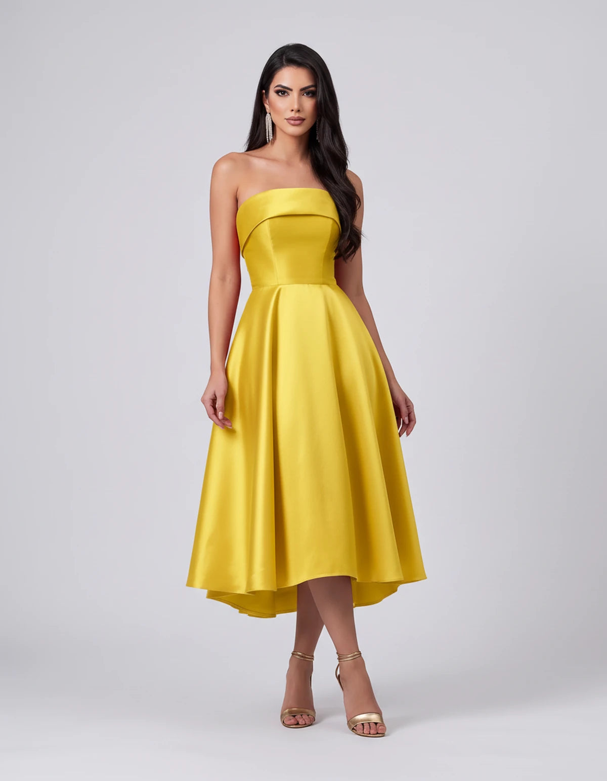 Esmeralde Midi Dresses — Yellow | SKU: SD-95025-yellow-2,SD-95025-yellow-4,SD-95025-yellow-6,SD-95025-yellow-8,SD-95025-yellow-10,SD-95025-yellow-12,SD-95025-yellow-14,SD-95025-yellow-16,SD-95025-yellow-16W,SD-95025-yellow-18W,SD-95025-yellow-20W,SD-95025-yellow-22W