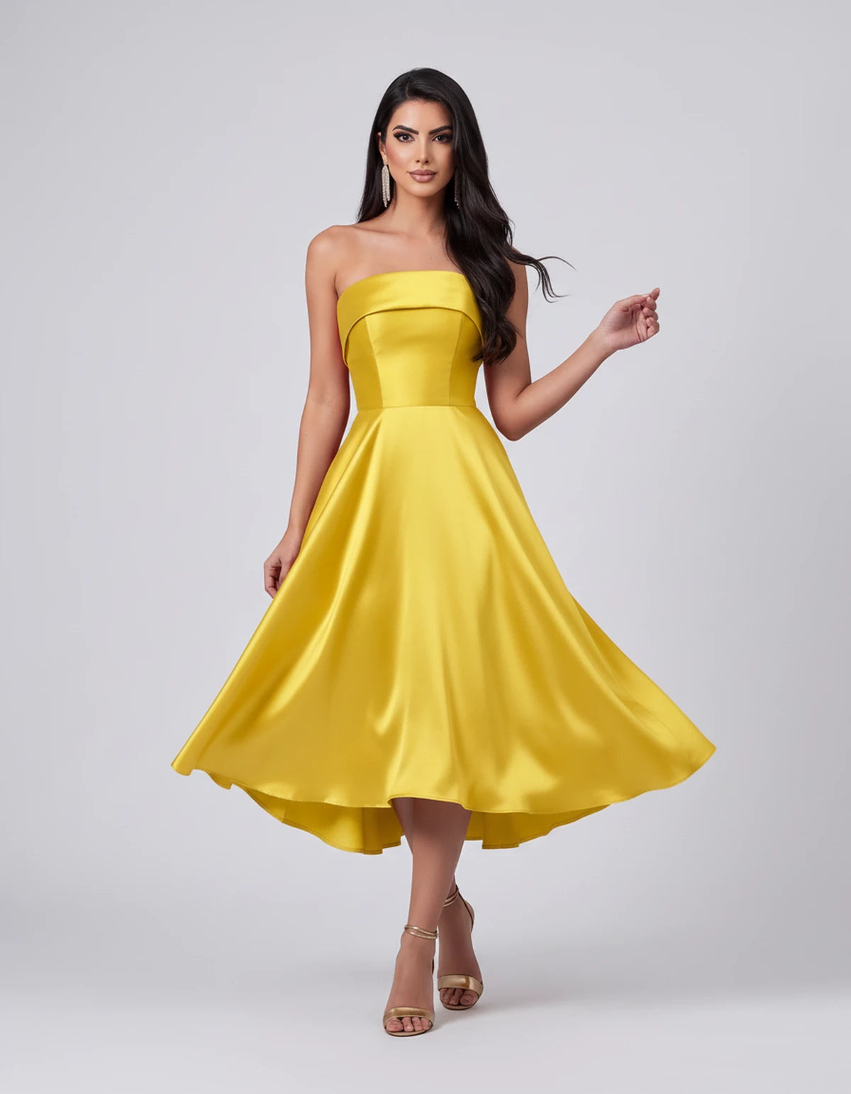Esmeralde Midi Dresses — Yellow | SKU: SD-95025-yellow-2,SD-95025-yellow-4,SD-95025-yellow-6,SD-95025-yellow-8,SD-95025-yellow-10,SD-95025-yellow-12,SD-95025-yellow-14,SD-95025-yellow-16,SD-95025-yellow-16W,SD-95025-yellow-18W,SD-95025-yellow-20W,SD-95025-yellow-22W