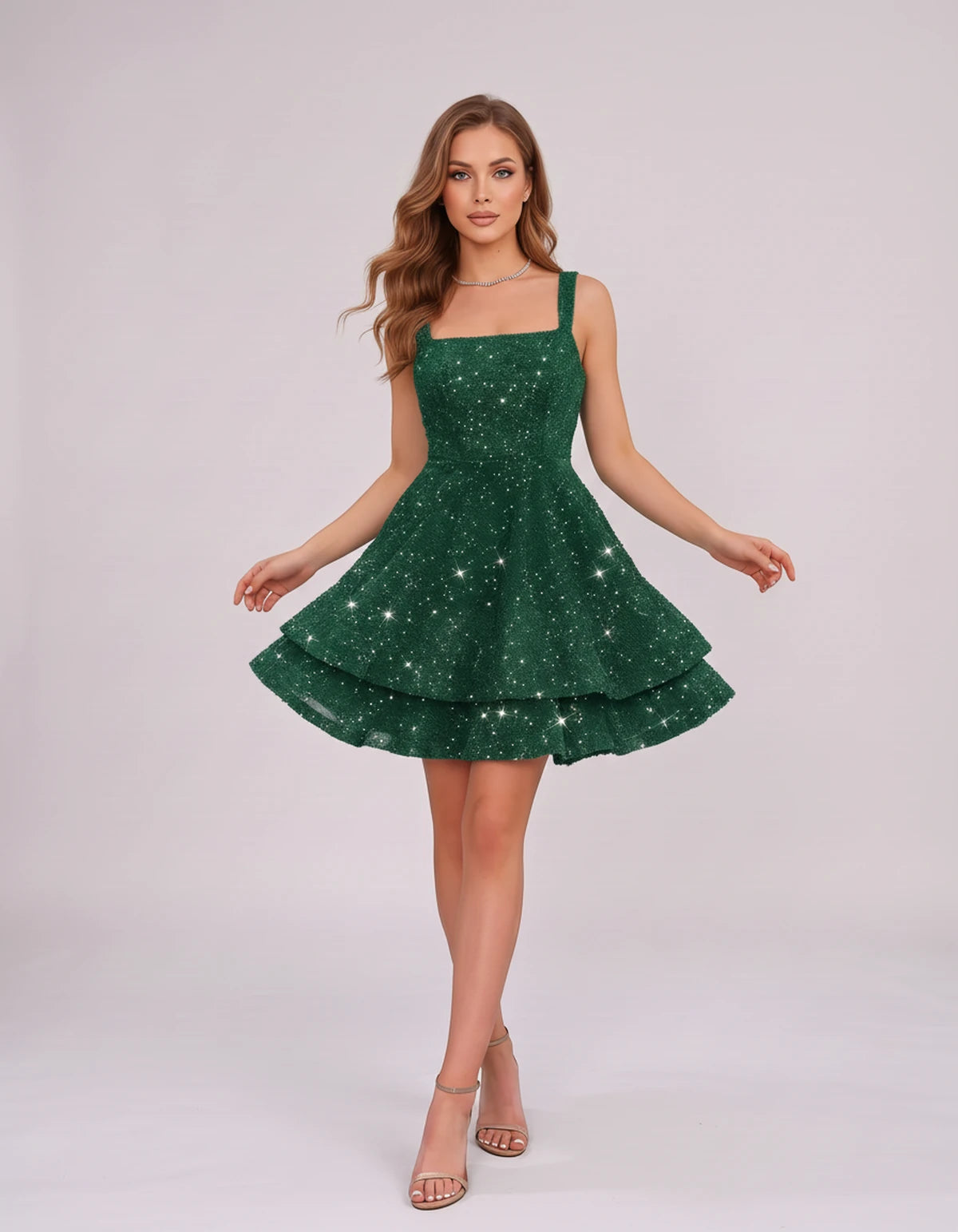 Esperance Mini Dress — Dark Green | SKU: SD-99131-darkgreen-2,SD-99131-darkgreen-4,SD-99131-darkgreen-6,SD-99131-darkgreen-8,SD-99131-darkgreen-10,SD-99131-darkgreen-12,SD-99131-darkgreen-14,SD-99131-darkgreen-16,SD-99131-darkgreen-16W,SD-99131-darkgreen-18W,SD-99131-darkgreen-20W,SD-99131-darkgreen-22W