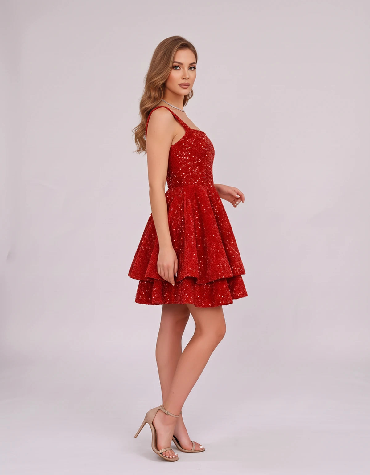 Esperance Mini Dress — Red | SKU: SD-99131-red-2,SD-99131-red-4,SD-99131-red-6,SD-99131-red-8,SD-99131-red-10,SD-99131-red-12,SD-99131-red-14,SD-99131-red-16,SD-99131-red-16W,SD-99131-red-18W,SD-99131-red-20W,SD-99131-red-22W