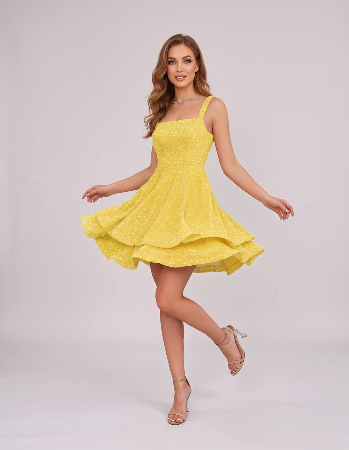 Esperance Mini Dress — Yellow | SKU: SD-99131-yellow-2,SD-99131-yellow-4,SD-99131-yellow-6,SD-99131-yellow-8,SD-99131-yellow-10,SD-99131-yellow-12,SD-99131-yellow-14,SD-99131-yellow-16,SD-99131-yellow-16W,SD-99131-yellow-18W,SD-99131-yellow-20W,SD-99131-yellow-22W