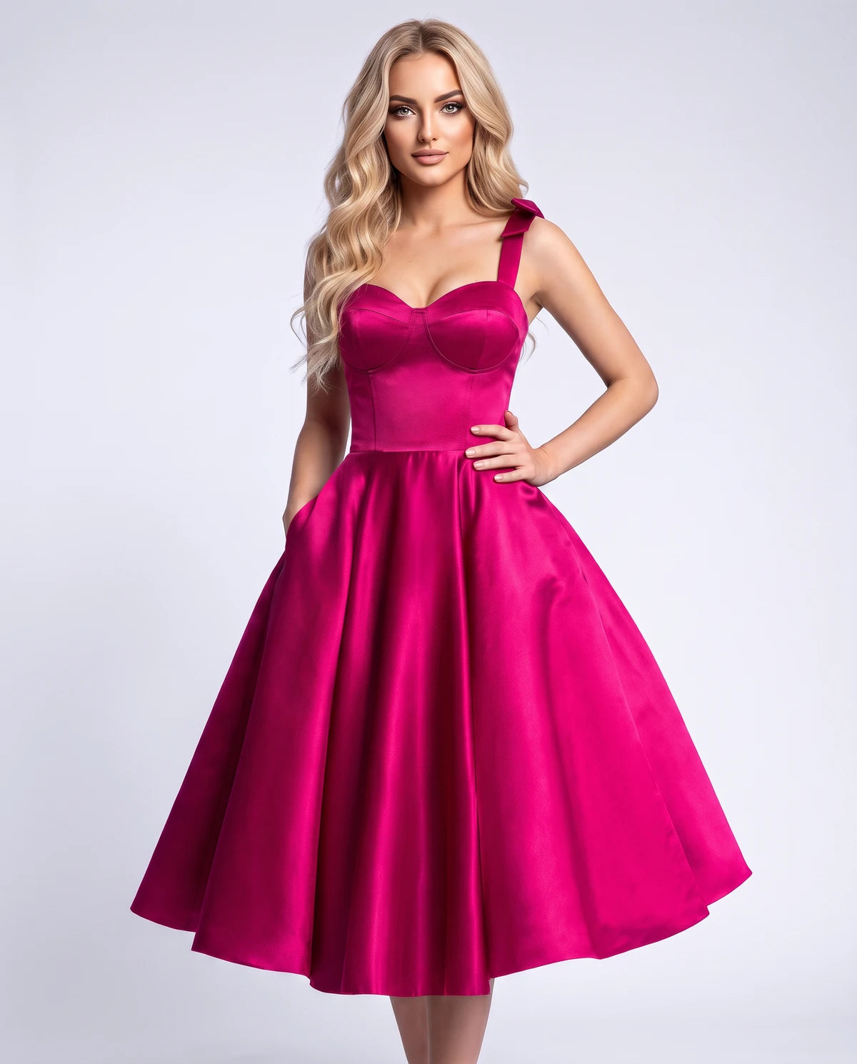 Etoile Midi Dresses — Hot Pink