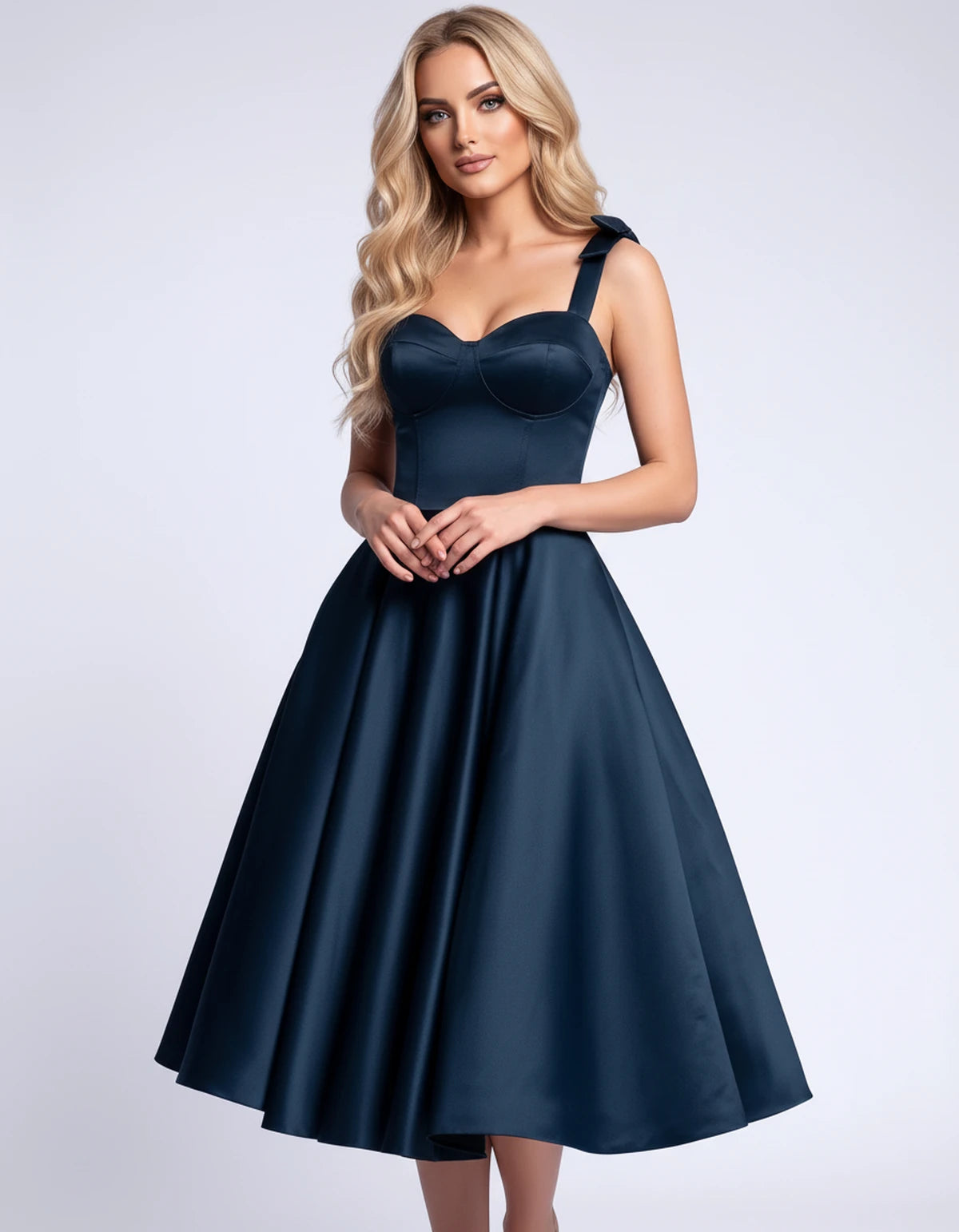 Etoile Midi Dresses — Navy | SKU: SD-85492-navy-2,SD-85492-navy-4,SD-85492-navy-6,SD-85492-navy-8,SD-85492-navy-10,SD-85492-navy-12,SD-85492-navy-14,SD-85492-navy-16,SD-85492-navy-16W,SD-85492-navy-18W
