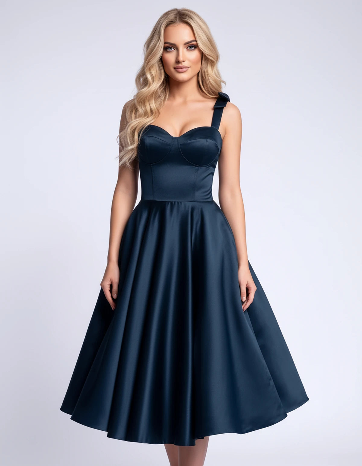 Etoile Midi Dresses — Navy | SKU: SD-85492-navy-2,SD-85492-navy-4,SD-85492-navy-6,SD-85492-navy-8,SD-85492-navy-10,SD-85492-navy-12,SD-85492-navy-14,SD-85492-navy-16,SD-85492-navy-16W,SD-85492-navy-18W