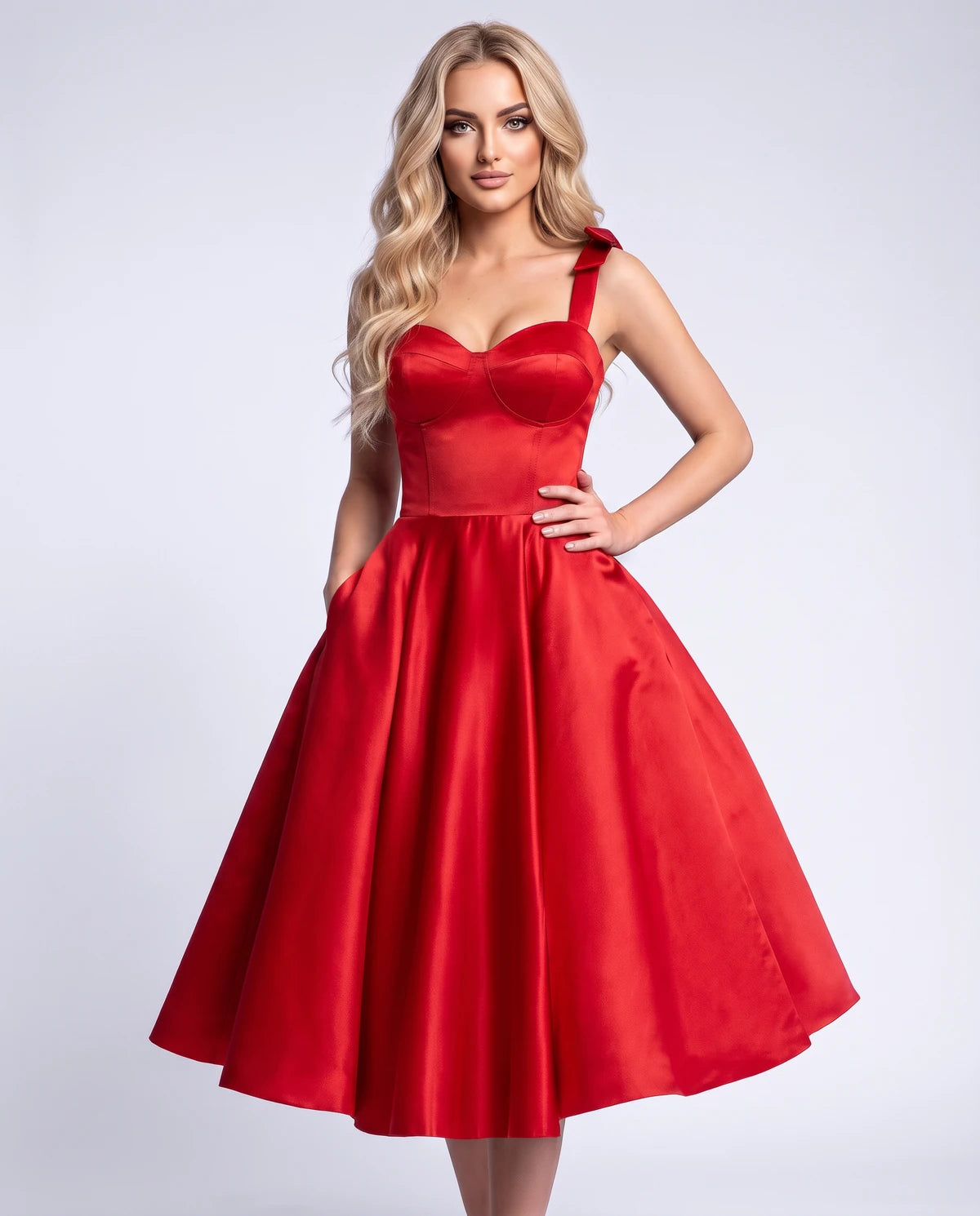 Etoile Midi Dresses — Red