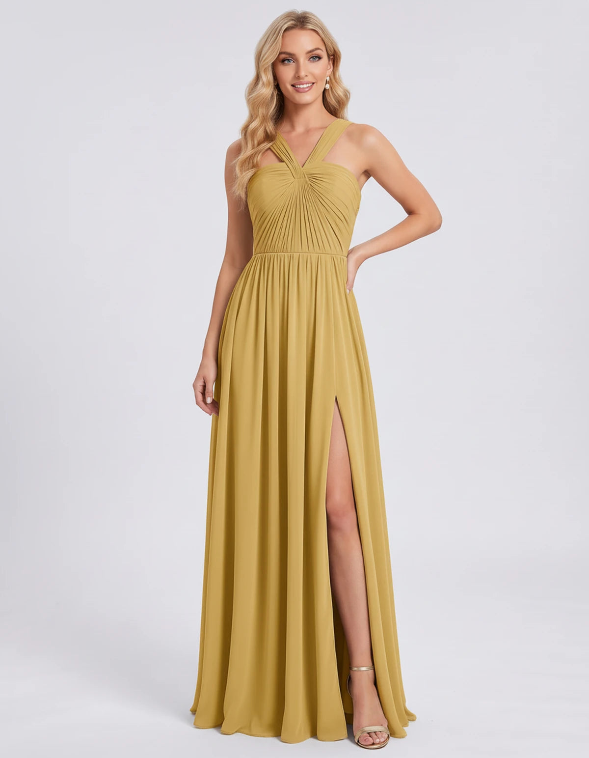 Fabiola Maxi Dress — Gold | SKU: SD-80378-gold-2,SD-80378-gold-4,SD-80378-gold-6,SD-80378-gold-8,SD-80378-gold-10,SD-80378-gold-12,SD-80378-gold-14,SD-80378-gold-16,SD-80378-gold-16W,SD-80378-gold-18W,SD-80378-gold-20W,SD-80378-gold-22W