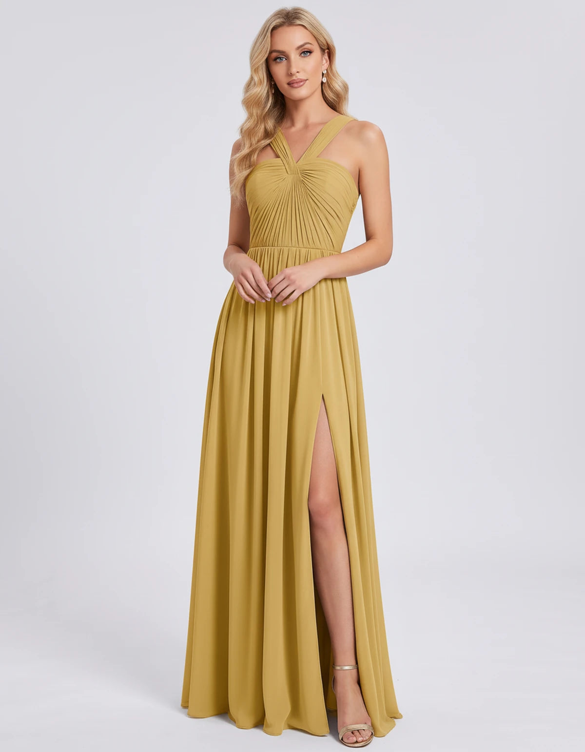 Fabiola Maxi Dress — Gold | SKU: SD-80378-gold-2,SD-80378-gold-4,SD-80378-gold-6,SD-80378-gold-8,SD-80378-gold-10,SD-80378-gold-12,SD-80378-gold-14,SD-80378-gold-16,SD-80378-gold-16W,SD-80378-gold-18W,SD-80378-gold-20W,SD-80378-gold-22W