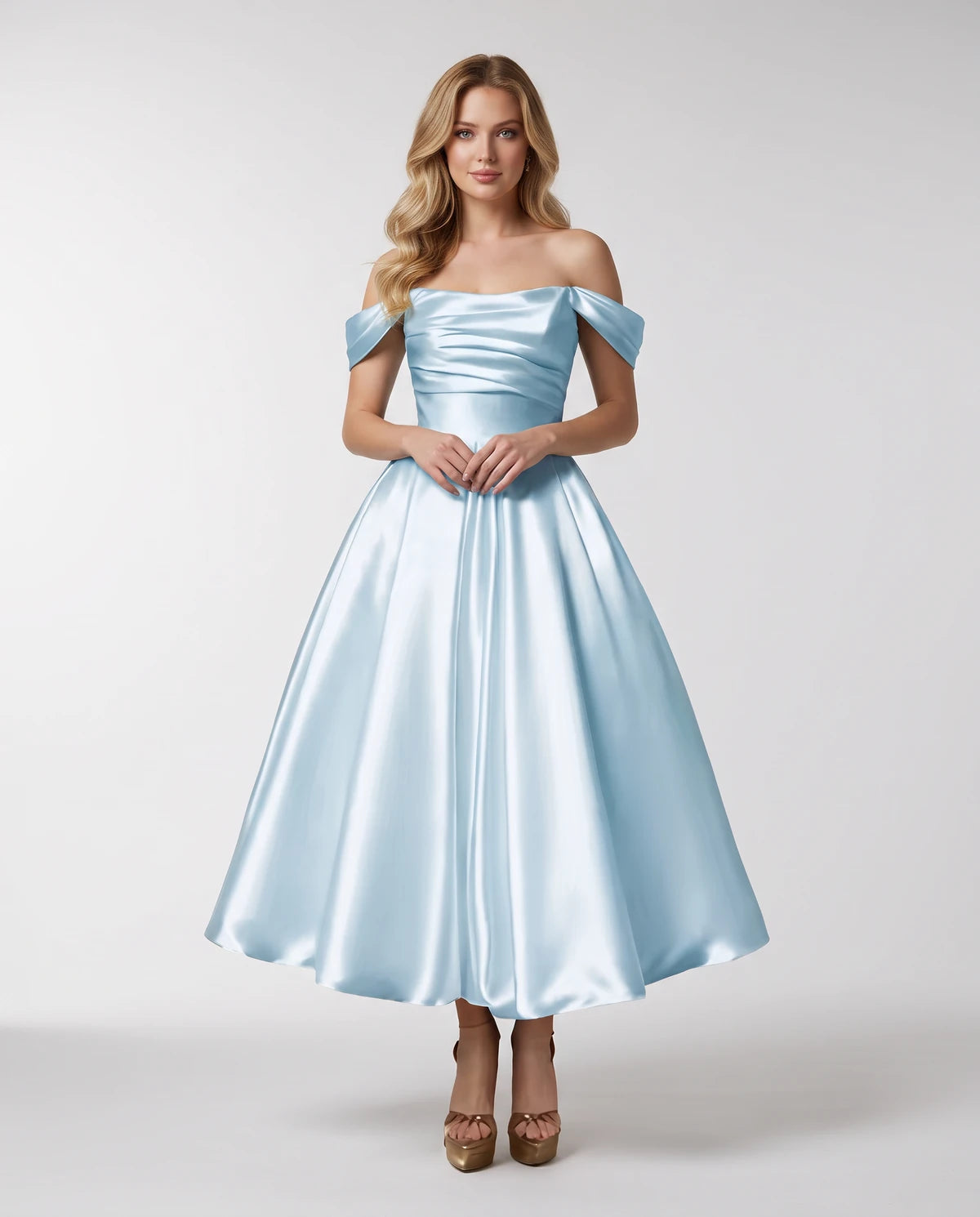 Faustina Midi Dresses — Light Blue