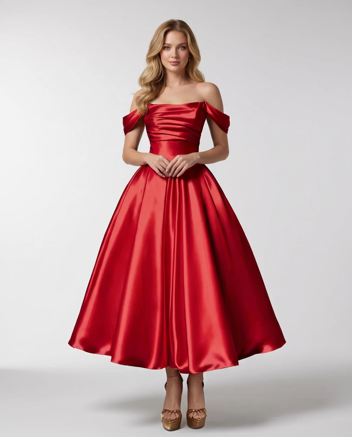 Faustina Midi Dresses — Red