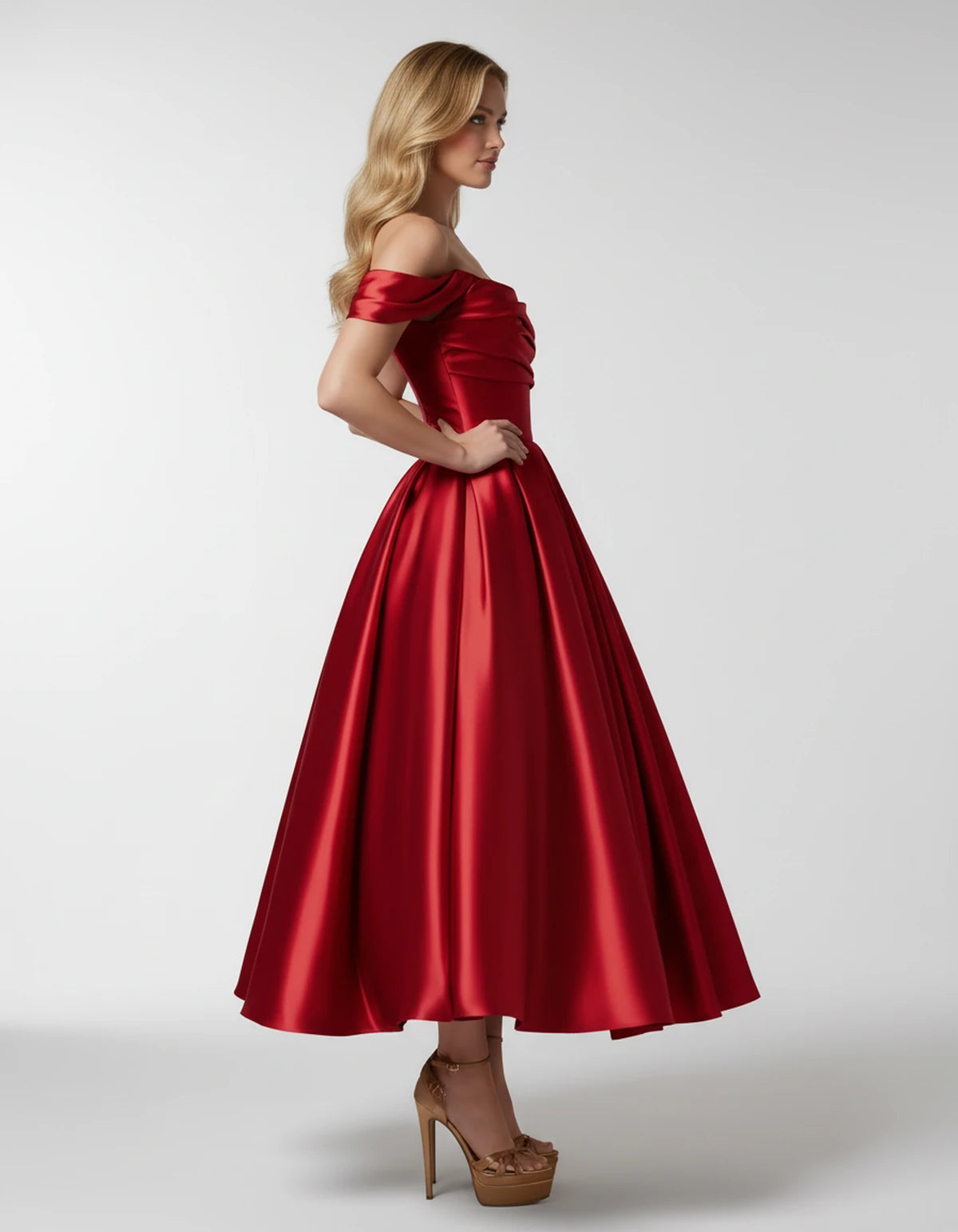 Faustina Midi Dresses — Red | SKU: SD-24487-red-2,SD-24487-red-4,SD-24487-red-6,SD-24487-red-8,SD-24487-red-10,SD-24487-red-12,SD-24487-red-14,SD-24487-red-16,SD-24487-red-16W,SD-24487-red-18W,SD-24487-red-20W,SD-24487-red-22W