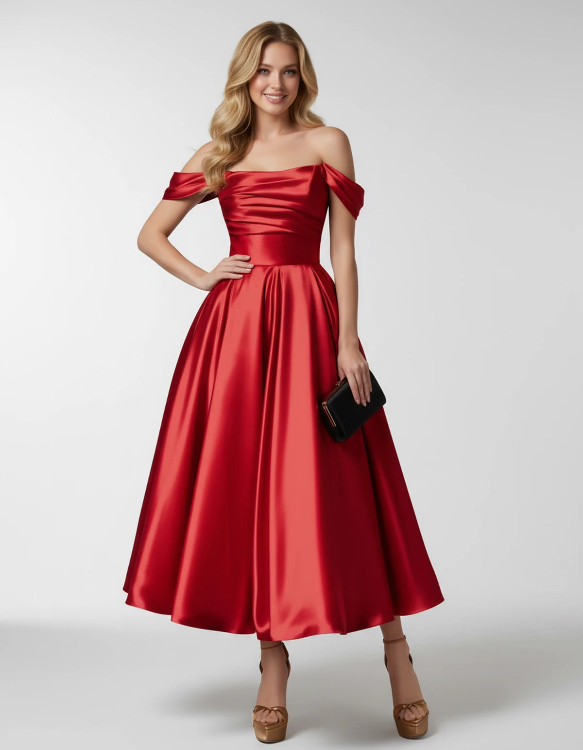 Faustina Midi Dresses — Red | SKU: SD-24487-red-2,SD-24487-red-4,SD-24487-red-6,SD-24487-red-8,SD-24487-red-10,SD-24487-red-12,SD-24487-red-14,SD-24487-red-16,SD-24487-red-16W,SD-24487-red-18W,SD-24487-red-20W,SD-24487-red-22W