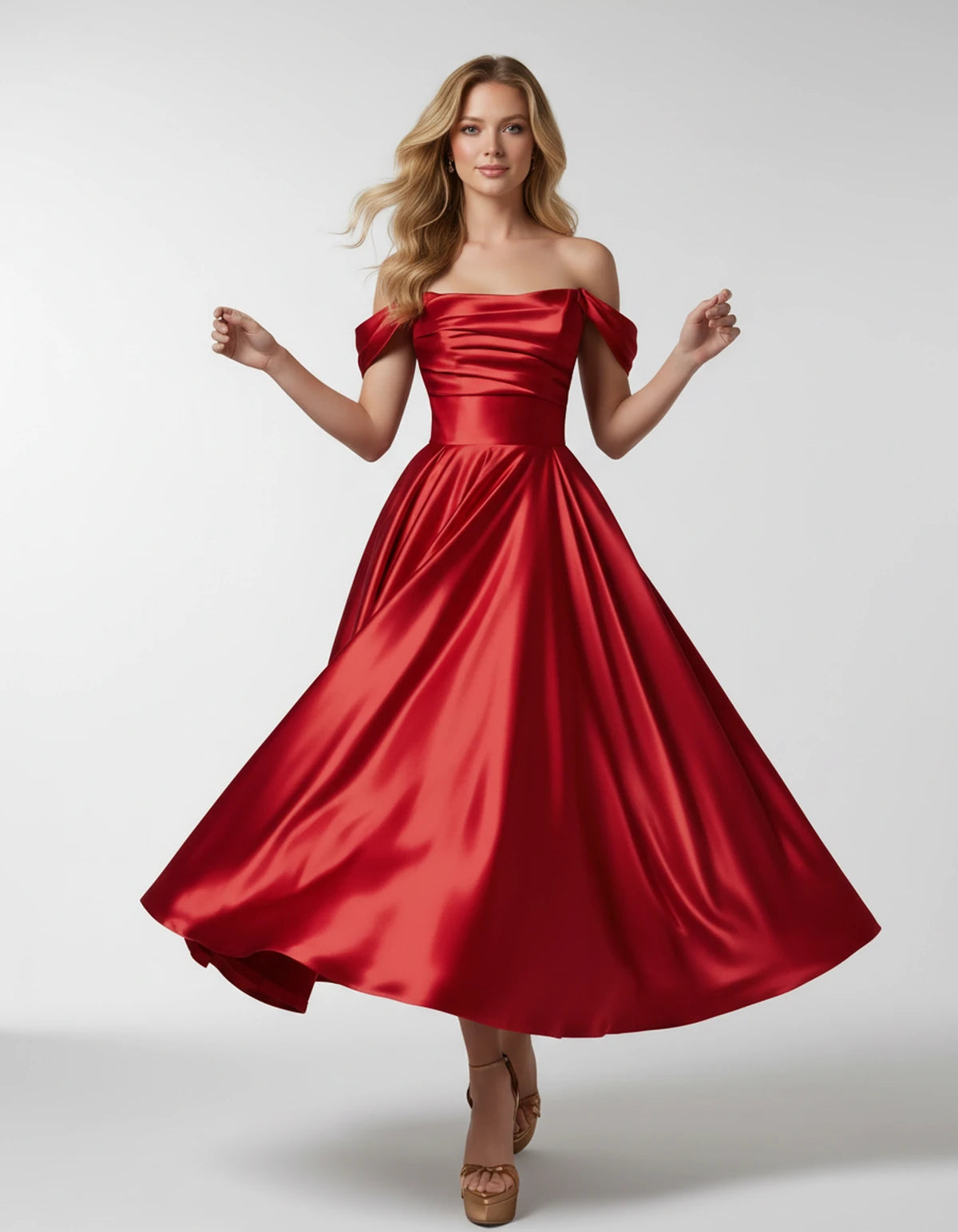 Faustina Midi Dresses — Red | SKU: SD-24487-red-2,SD-24487-red-4,SD-24487-red-6,SD-24487-red-8,SD-24487-red-10,SD-24487-red-12,SD-24487-red-14,SD-24487-red-16,SD-24487-red-16W,SD-24487-red-18W,SD-24487-red-20W,SD-24487-red-22W