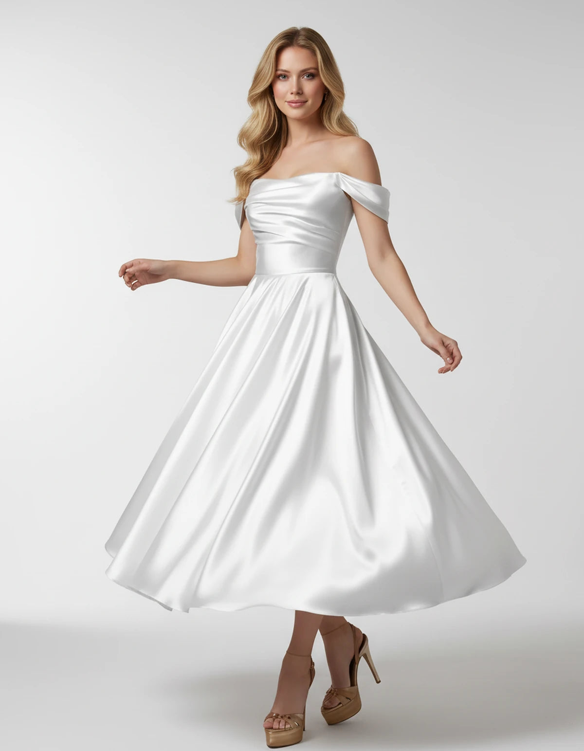 Faustina Midi Dresses — White | SKU: SD-24487-white-2,SD-24487-white-4,SD-24487-white-6,SD-24487-white-8,SD-24487-white-10,SD-24487-white-12,SD-24487-white-14,SD-24487-white-16,SD-24487-white-16W,SD-24487-white-18W,SD-24487-white-20W,SD-24487-white-22W