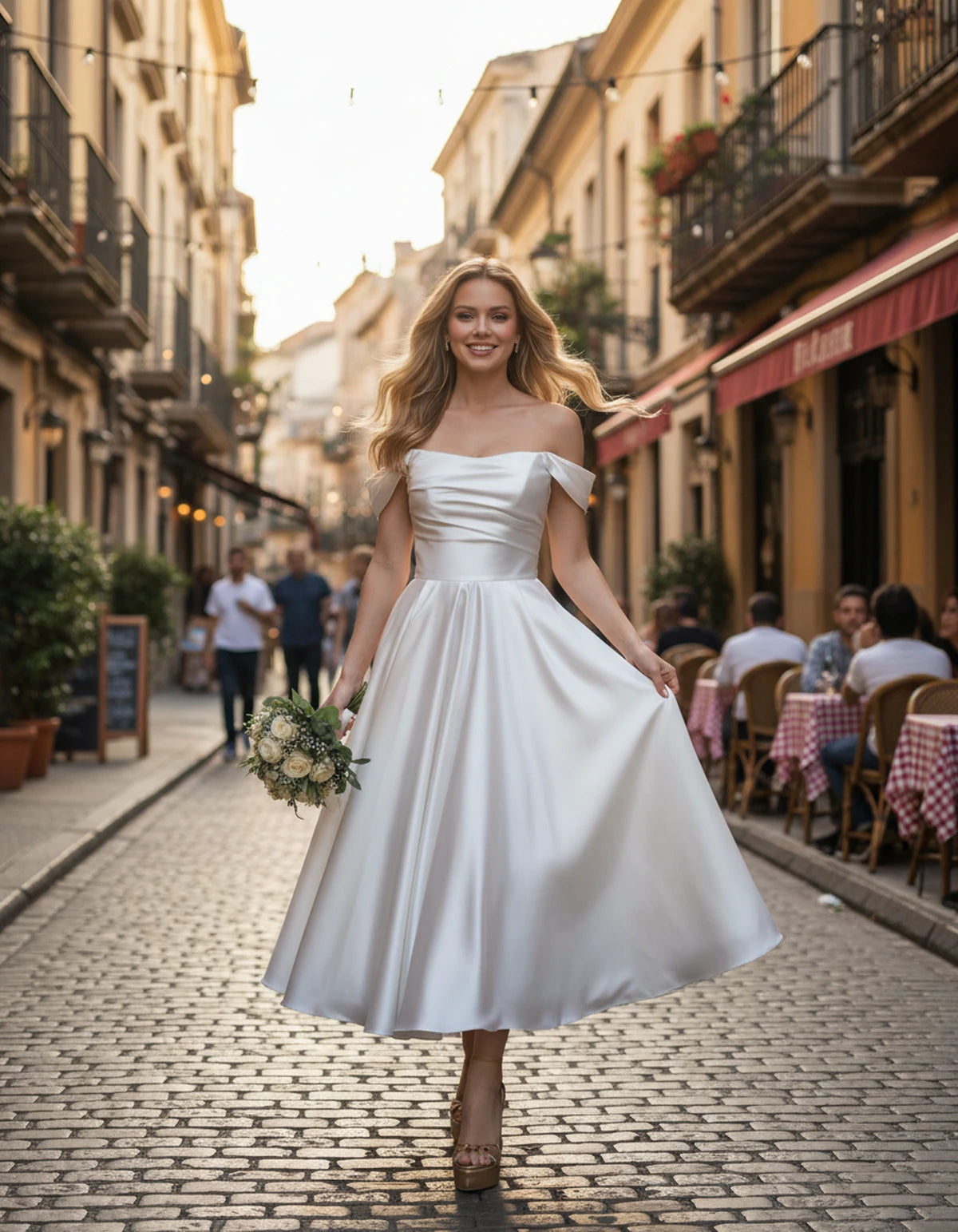 Faustina Midi Dresses — White | SKU: SD-24487-white-2,SD-24487-white-4,SD-24487-white-6,SD-24487-white-8,SD-24487-white-10,SD-24487-white-12,SD-24487-white-14,SD-24487-white-16,SD-24487-white-16W,SD-24487-white-18W,SD-24487-white-20W,SD-24487-white-22W
