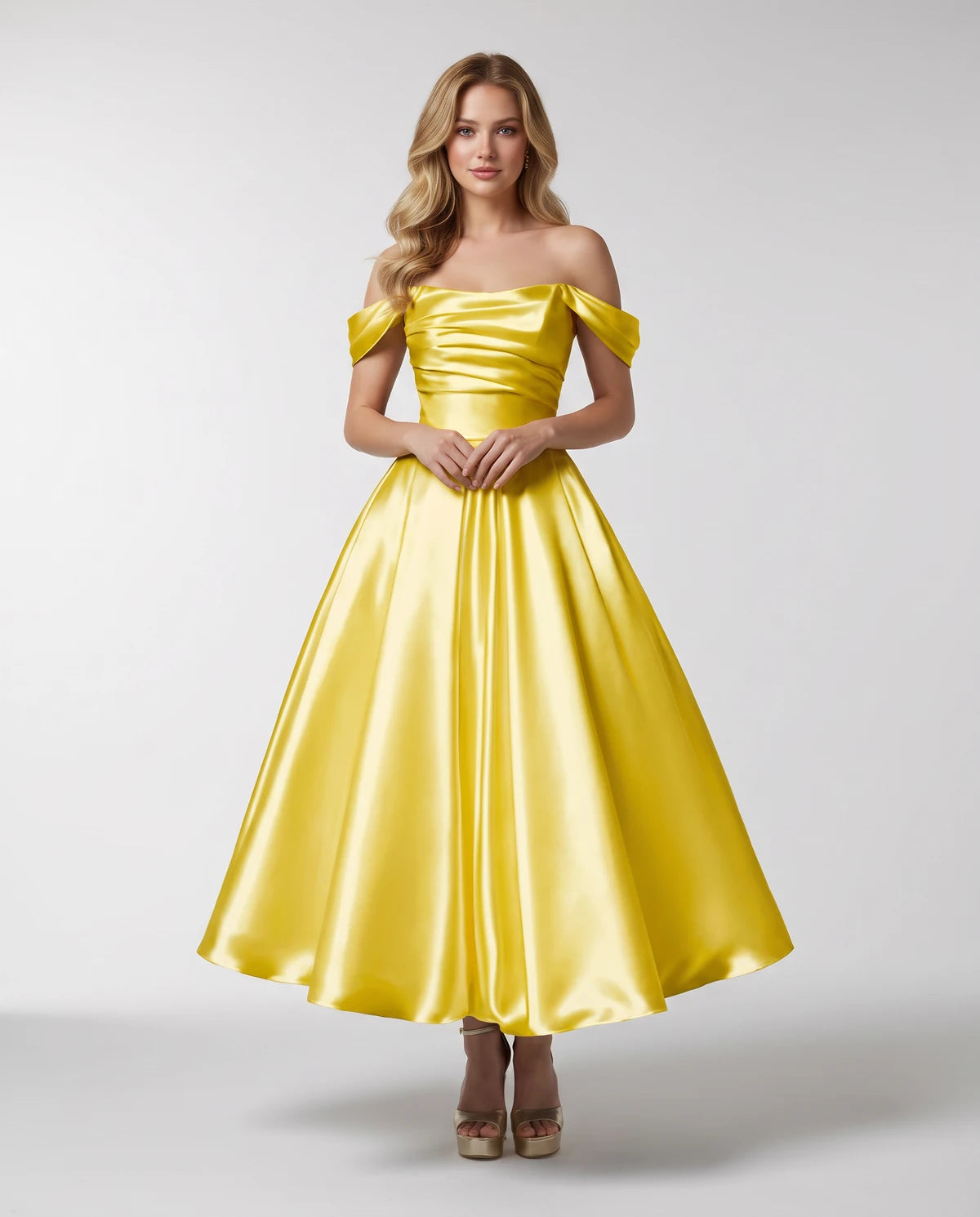 Faustina Midi Dresses — Yellow